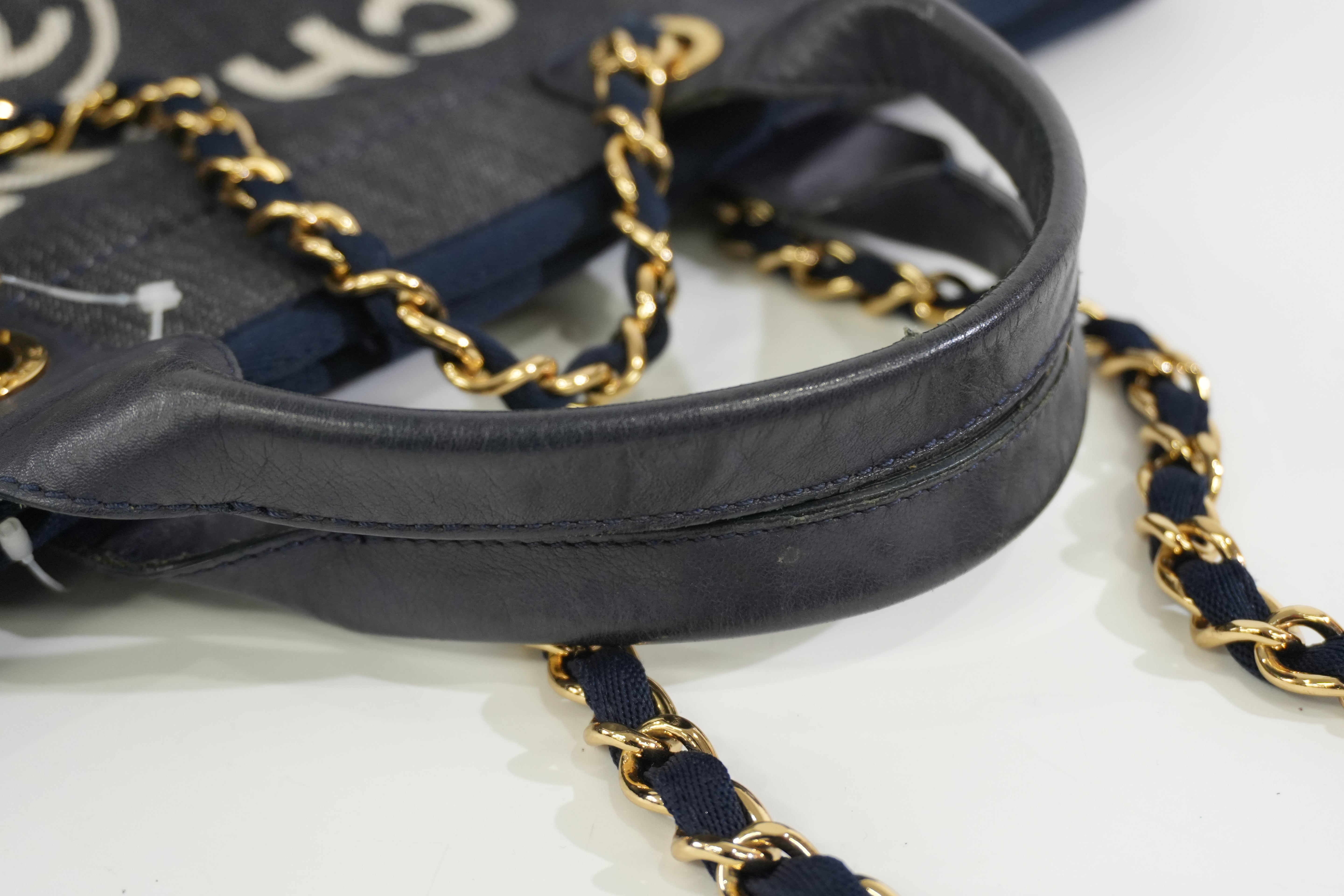 Pre-owned Chanel Deauville Tote Bag Blue Denim