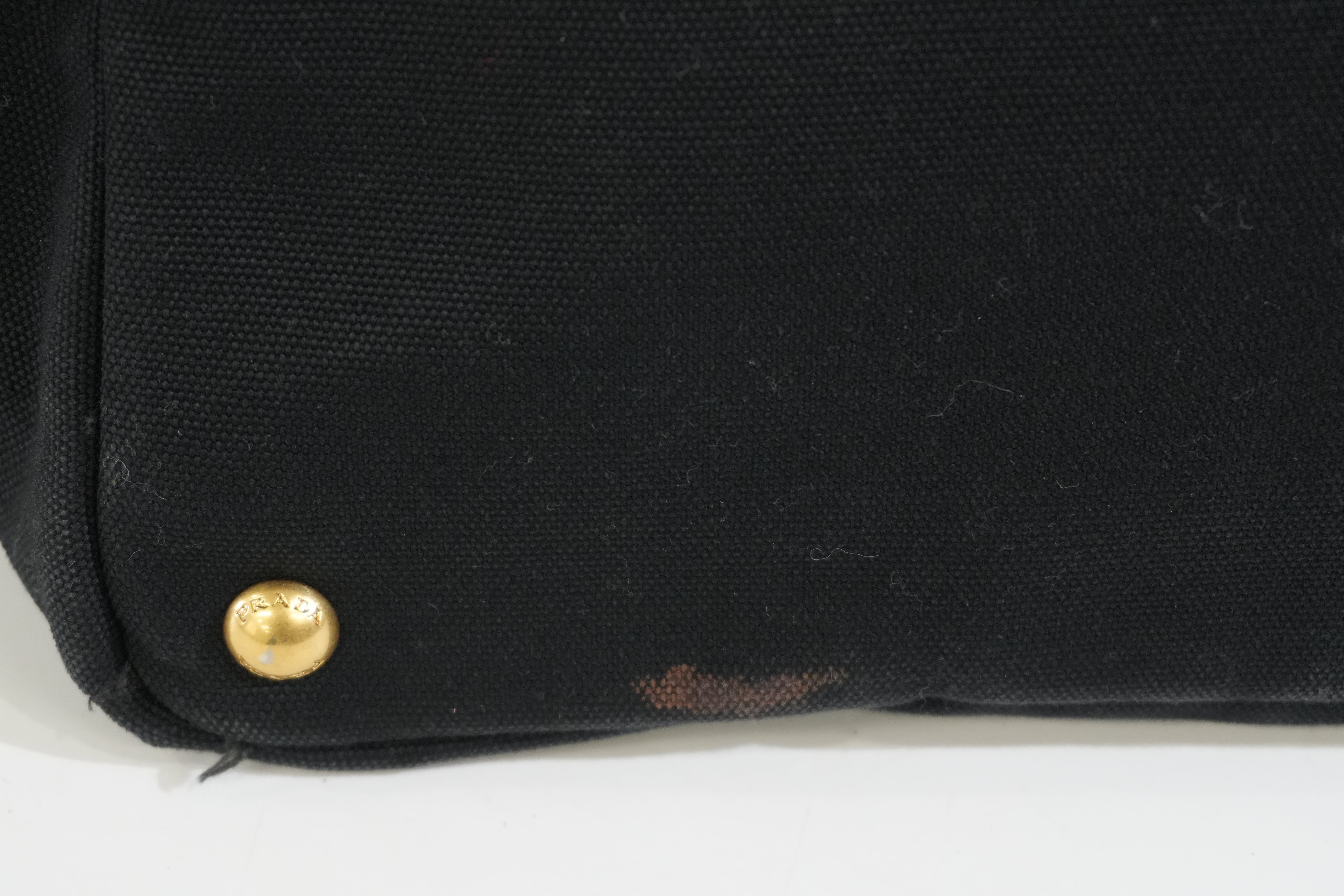 Pre-owned Prada Canapa Enil Tan Handbag Black