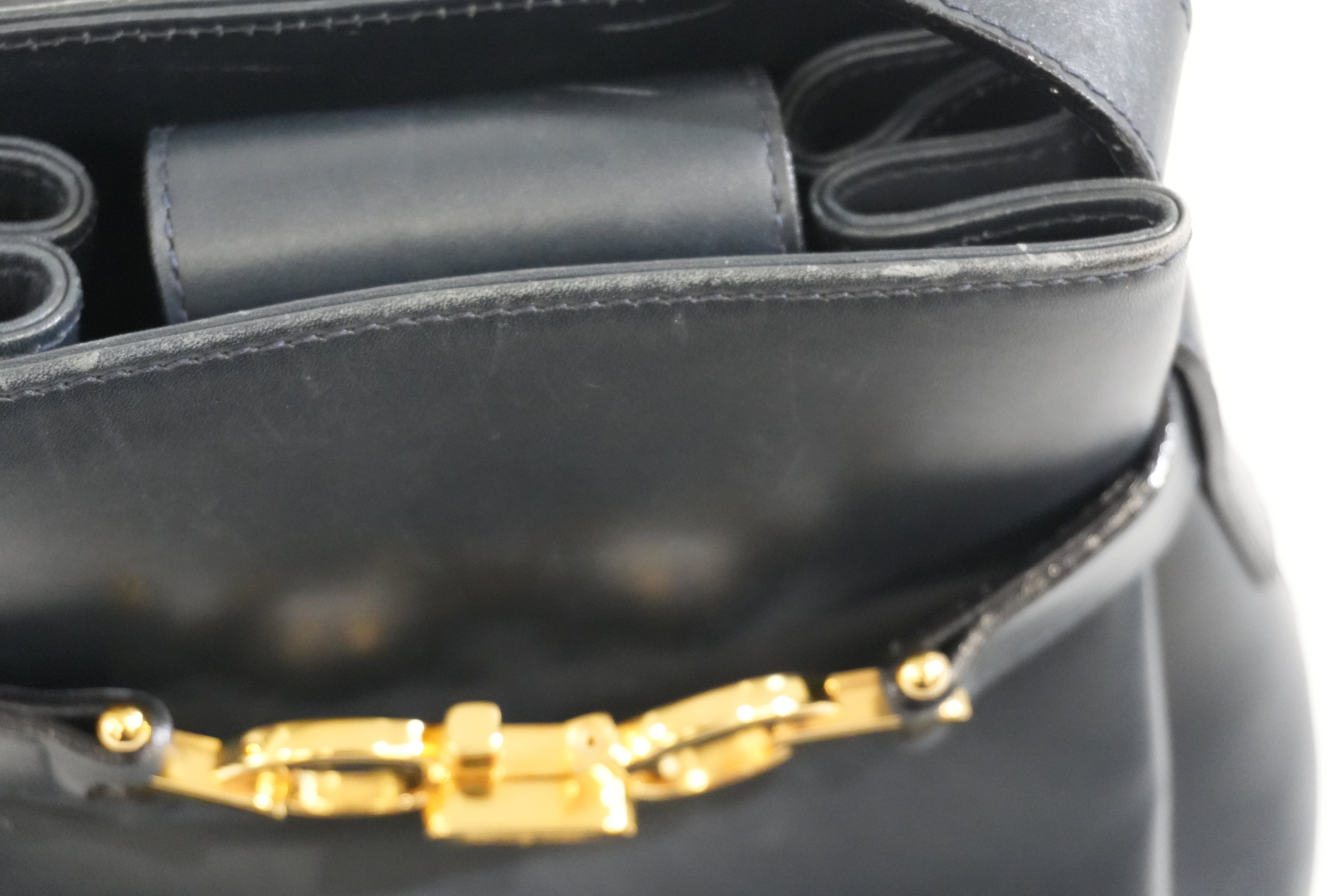 Pre-owned Ferragamo Bucket Shoulder Bag Navy Blue