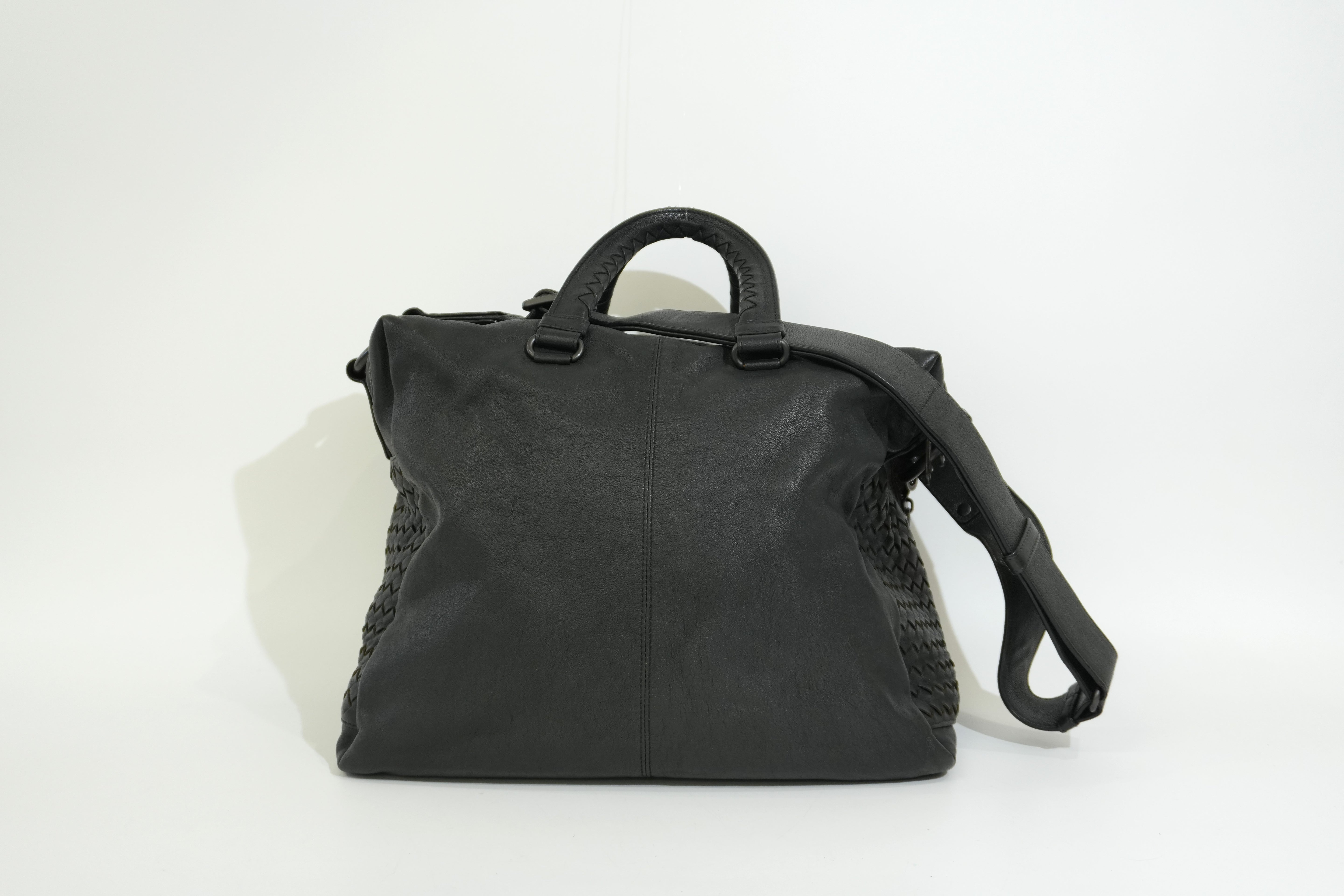 Pre-owned Bottega Two Way Intercciatio Shoulder Bag Gray