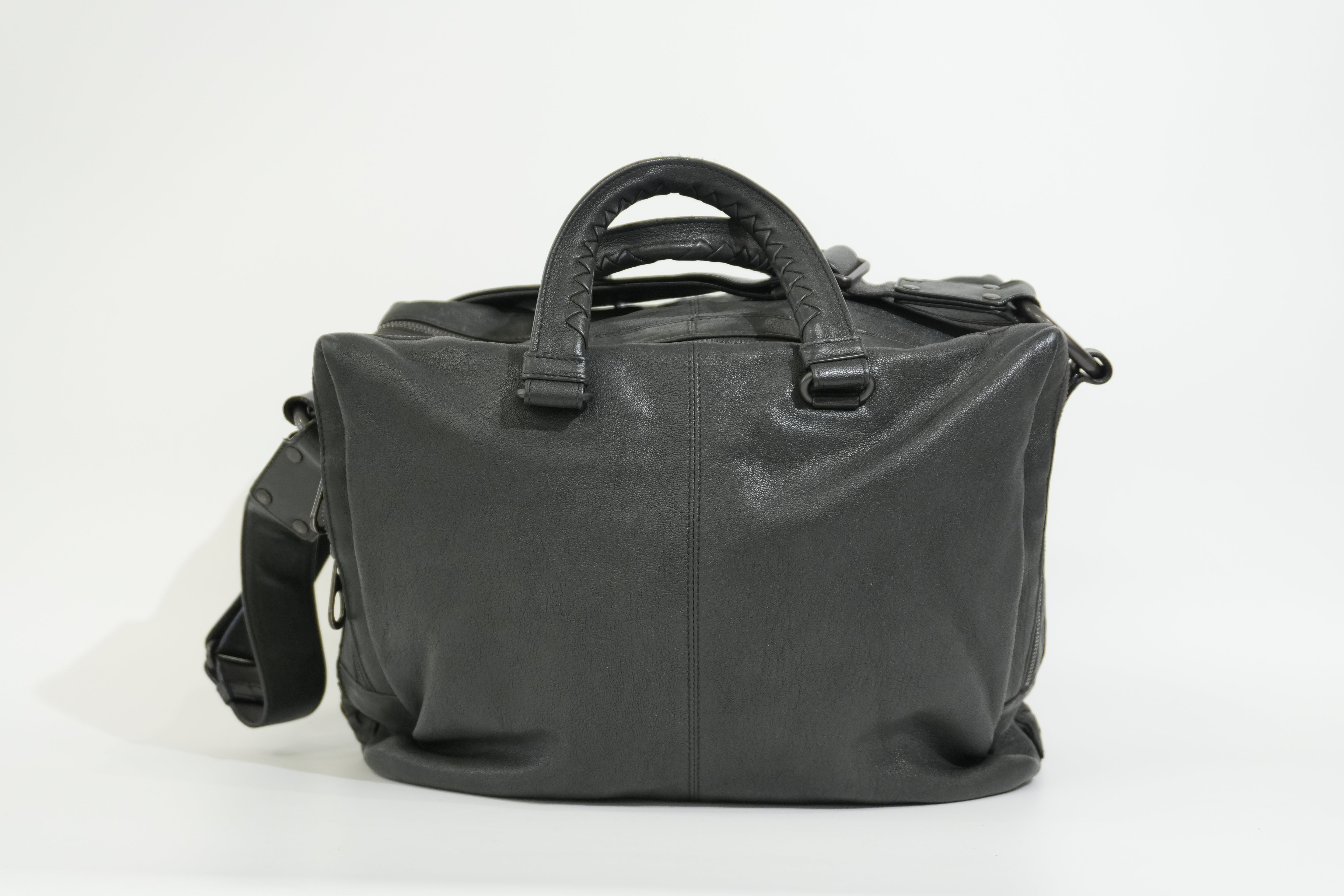 Pre-owned Bottega Two Way Intercciatio Shoulder Bag Gray