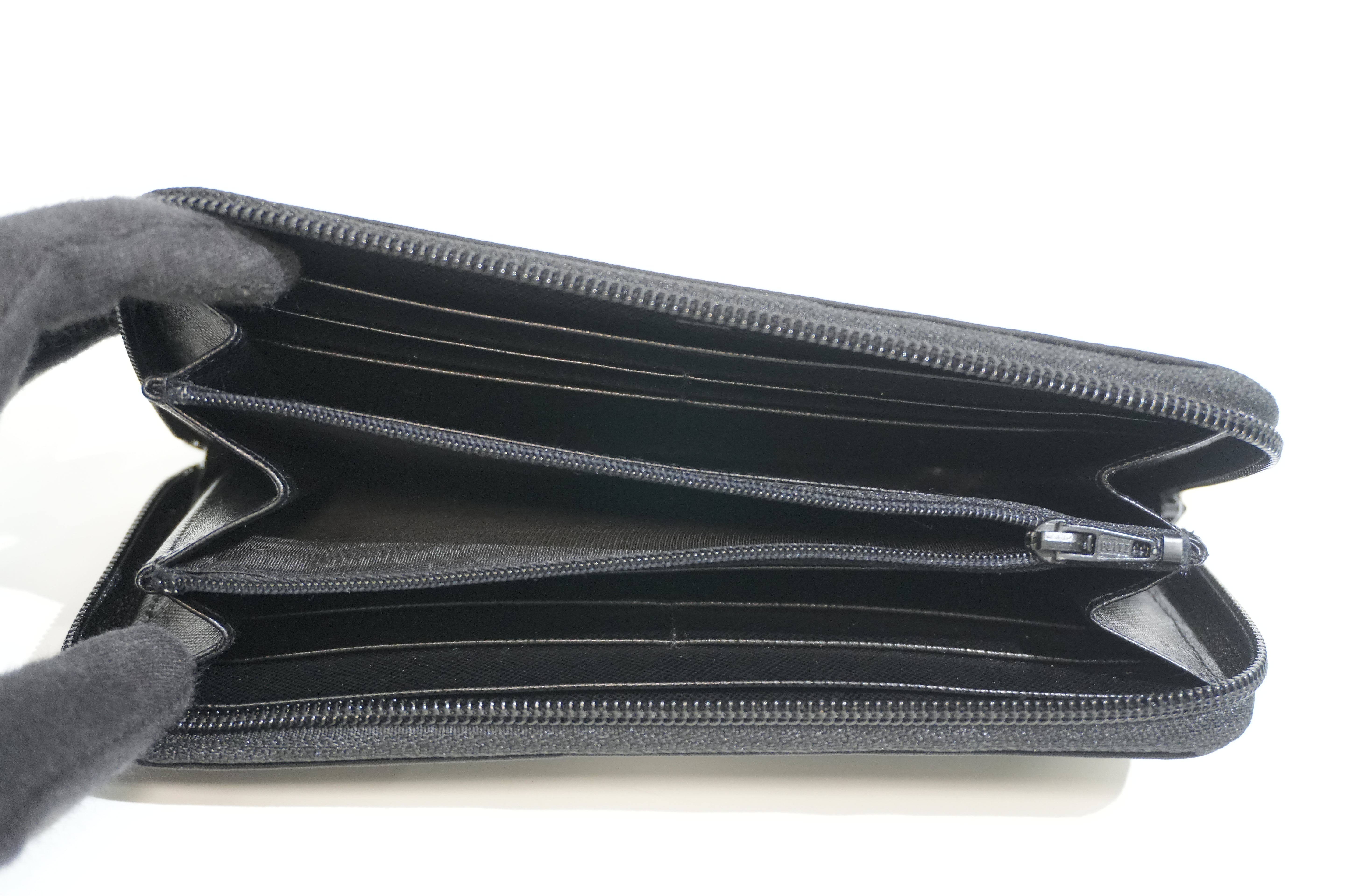 Pre-owned Prada Nylon Zippy Long Wallet Black