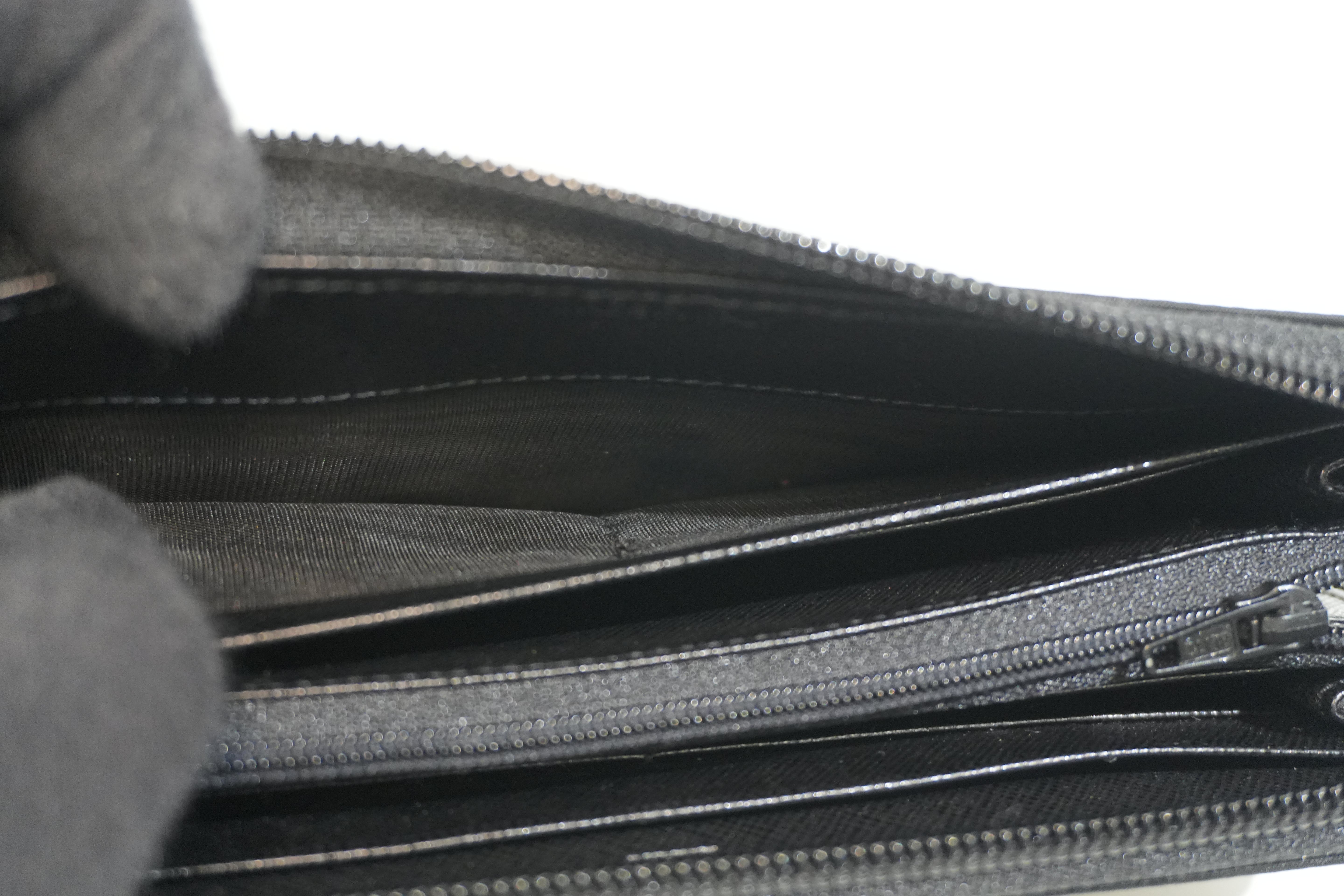 Pre-owned Prada Nylon Zippy Long Wallet Black