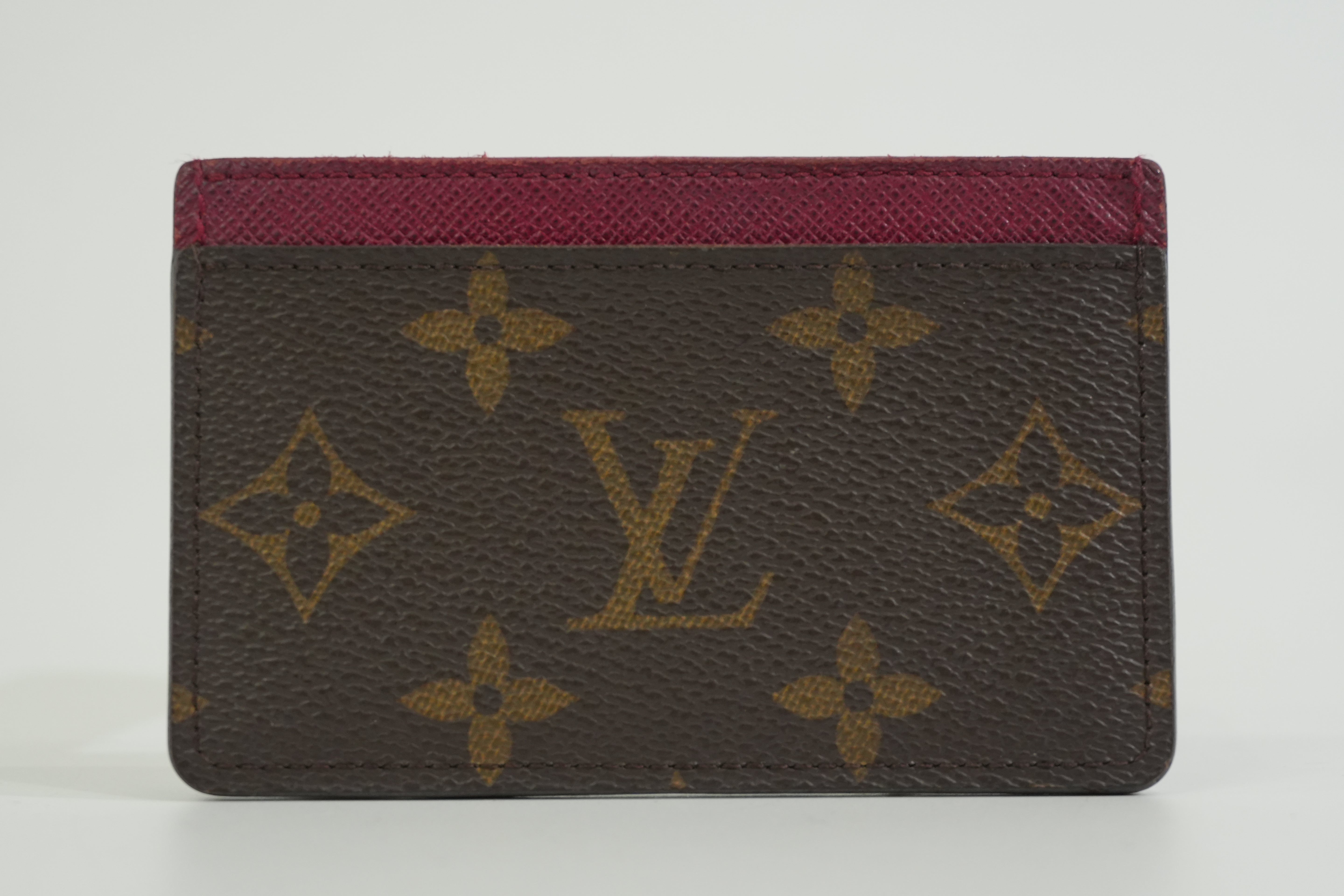 Pre-owned Louis Vuitton Monogram Card Case Rauge Fauviste