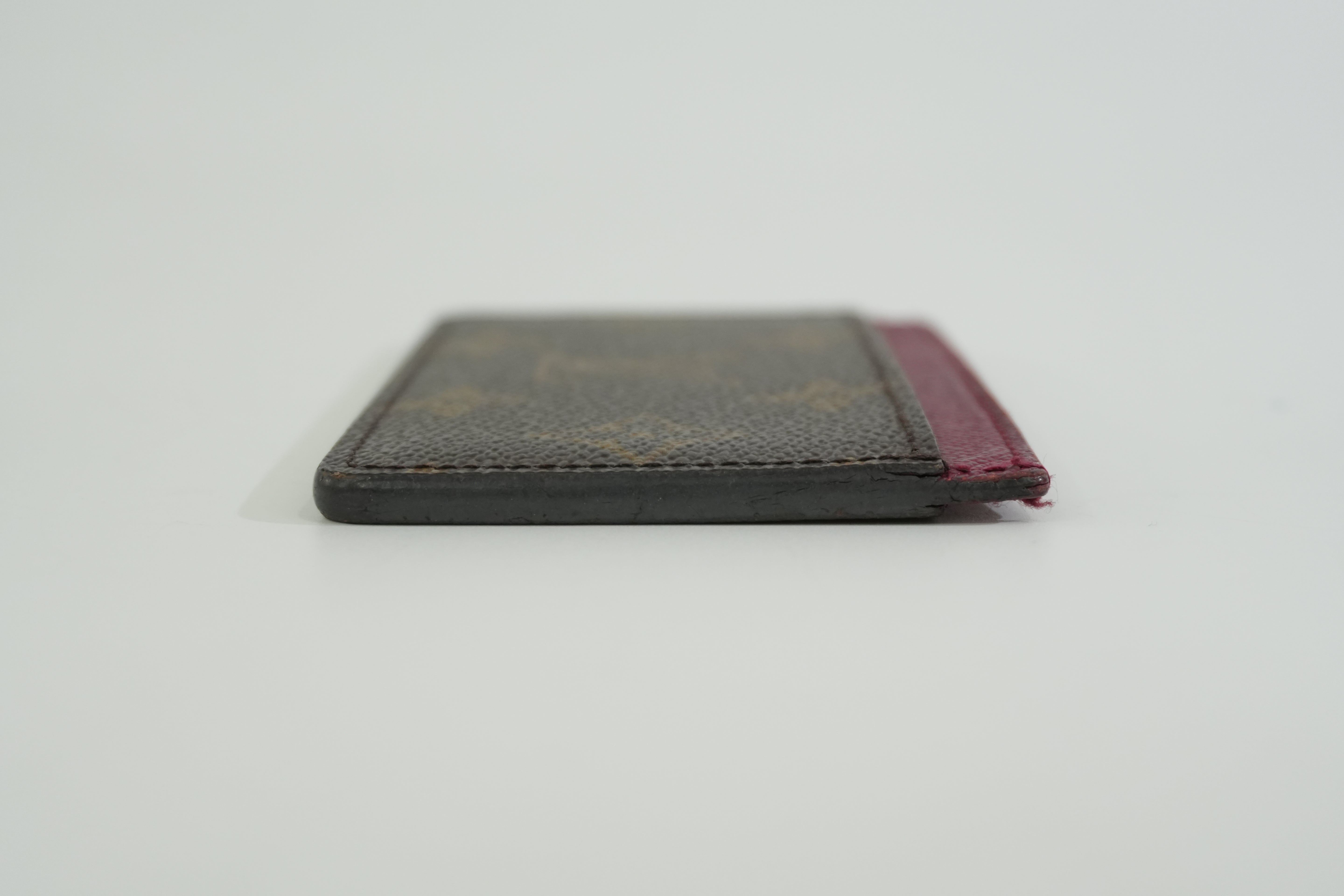 Pre-owned Louis Vuitton Monogram Card Case Rauge Fauviste