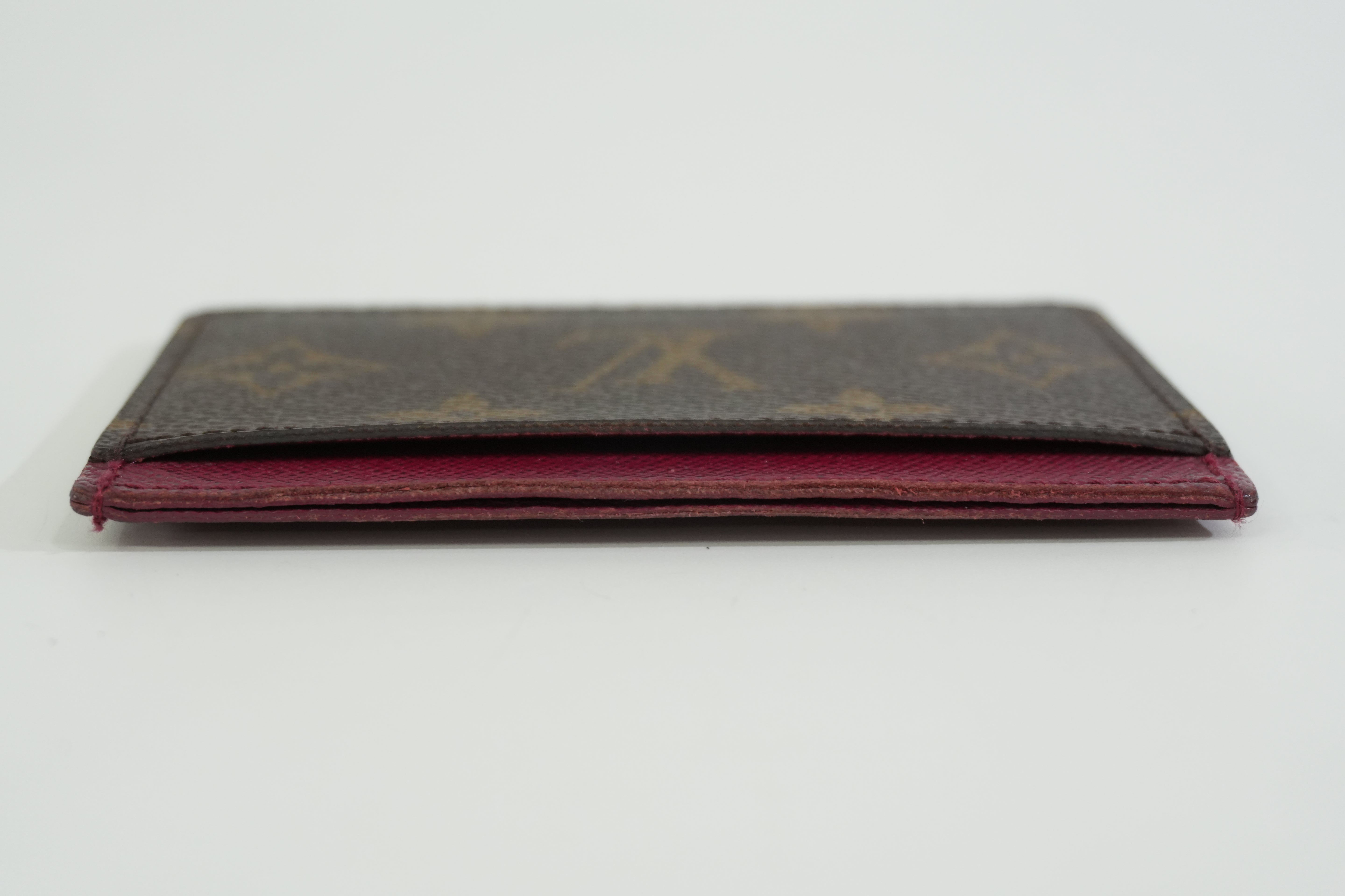 Pre-owned Louis Vuitton Monogram Card Case Rauge Fauviste