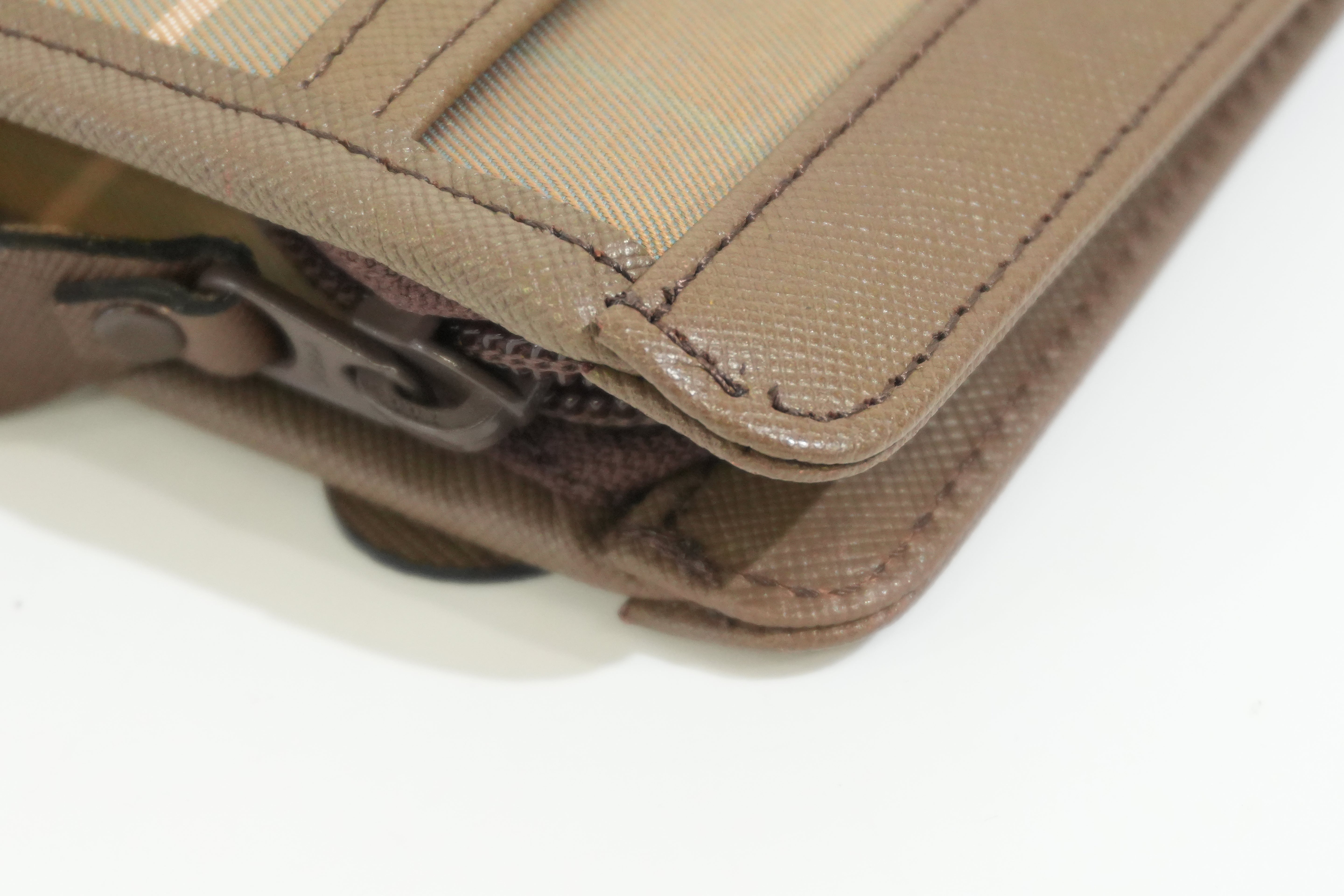 Pre-owned Burberry Nova Check Clutch Bag Green