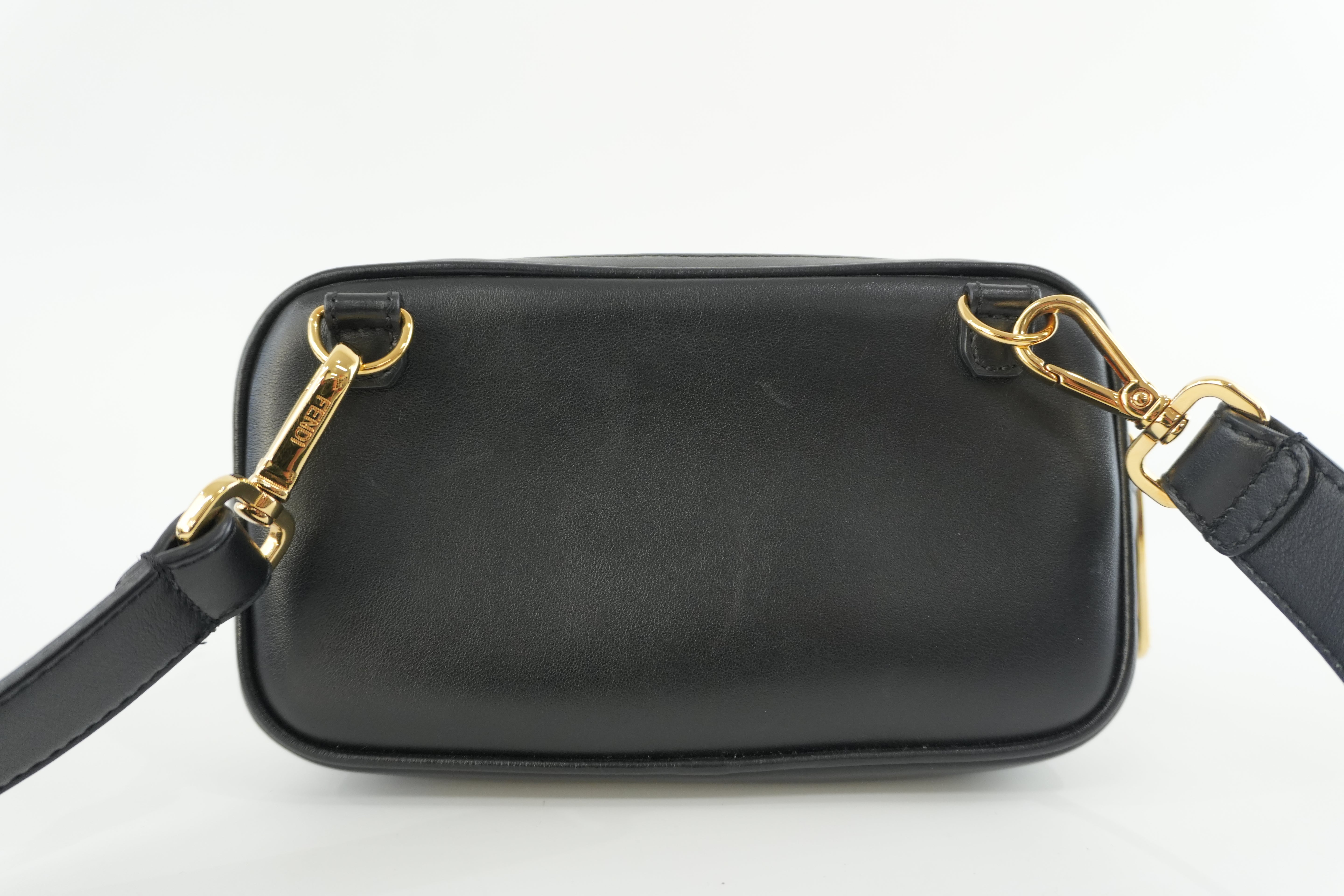 Fendace (Fendi and Versace) Shoulder Bag Leather Black Used