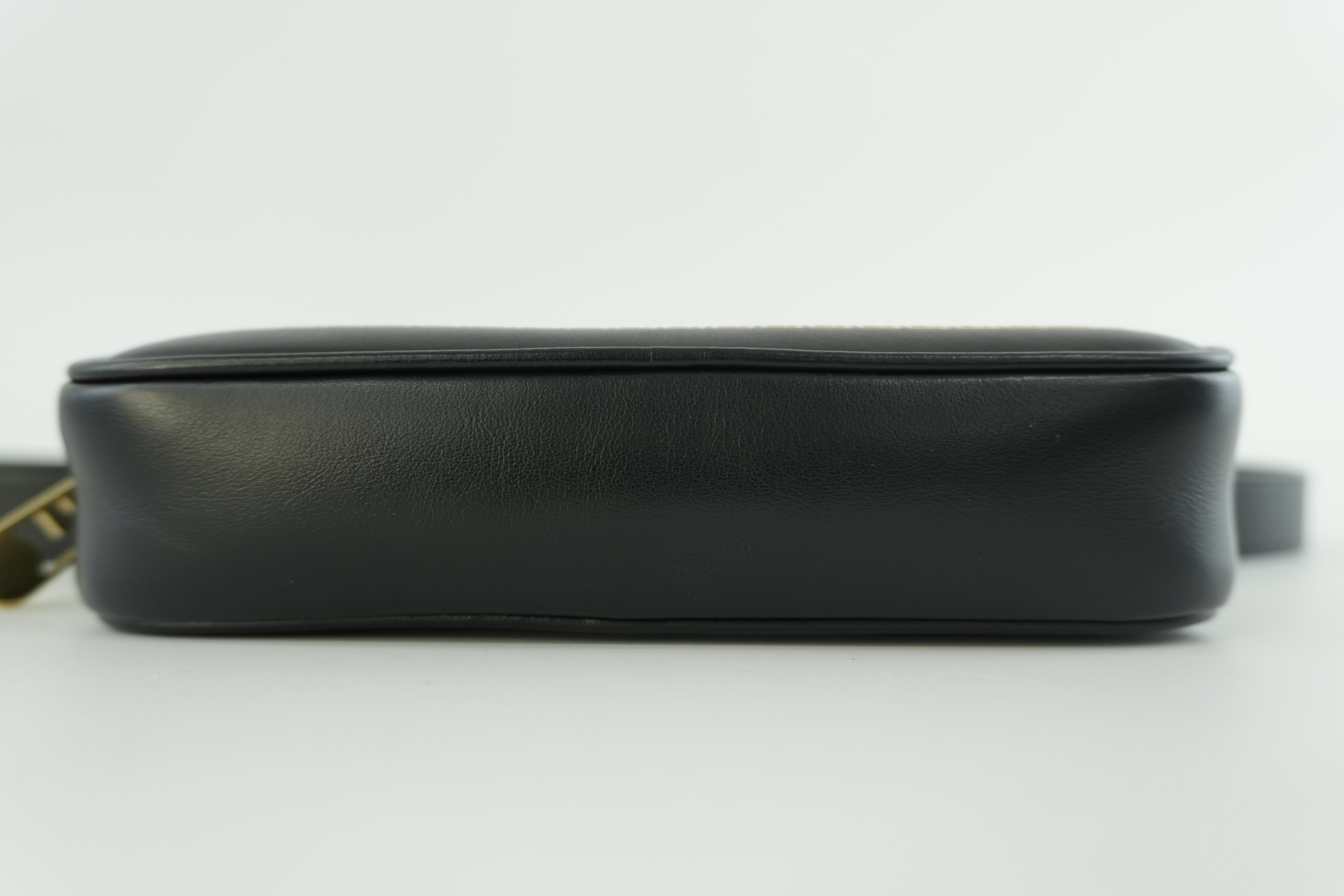 Fendace (Fendi and Versace) Shoulder Bag Leather Black Used