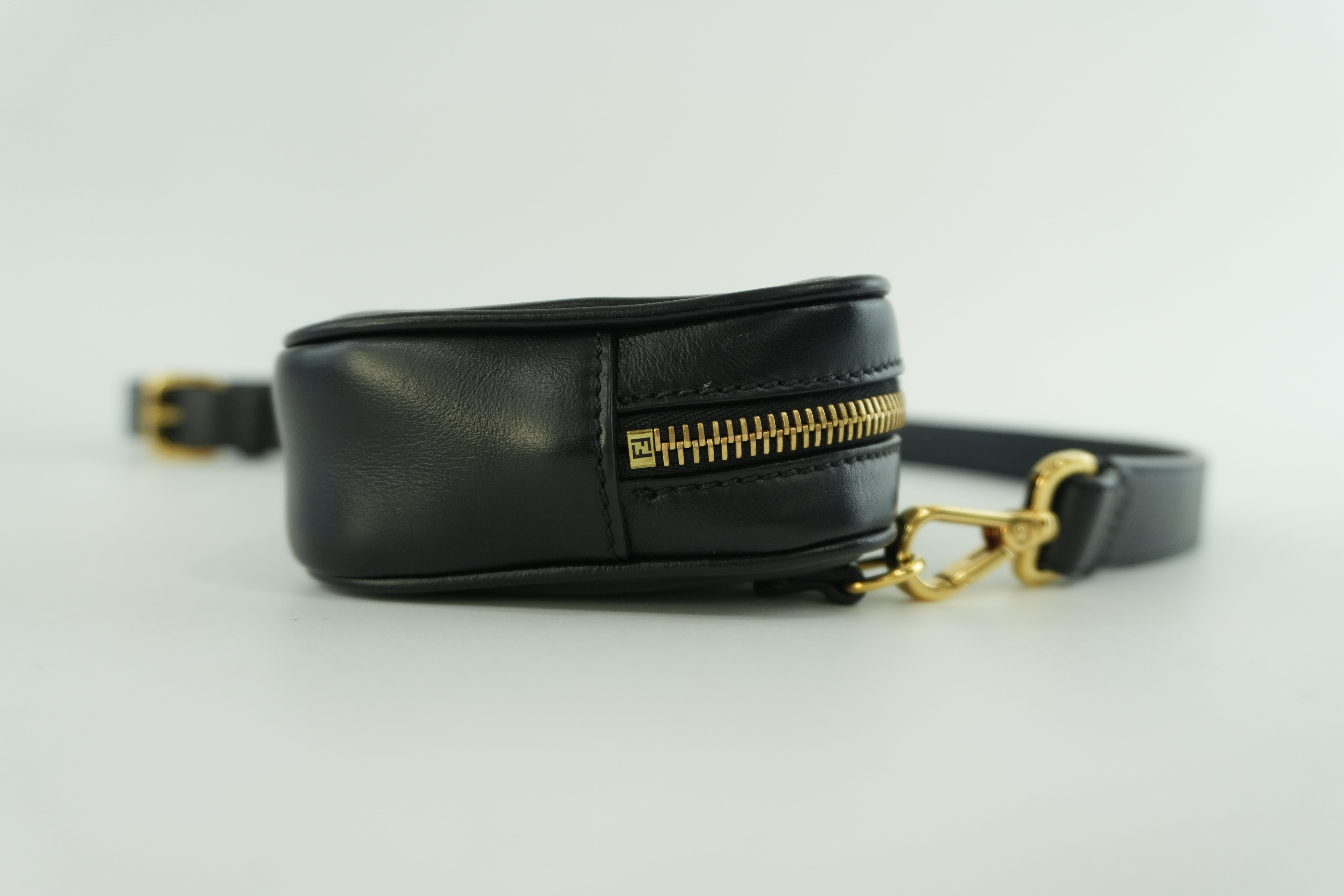 Fendace (Fendi and Versace) Shoulder Bag Leather Black Used