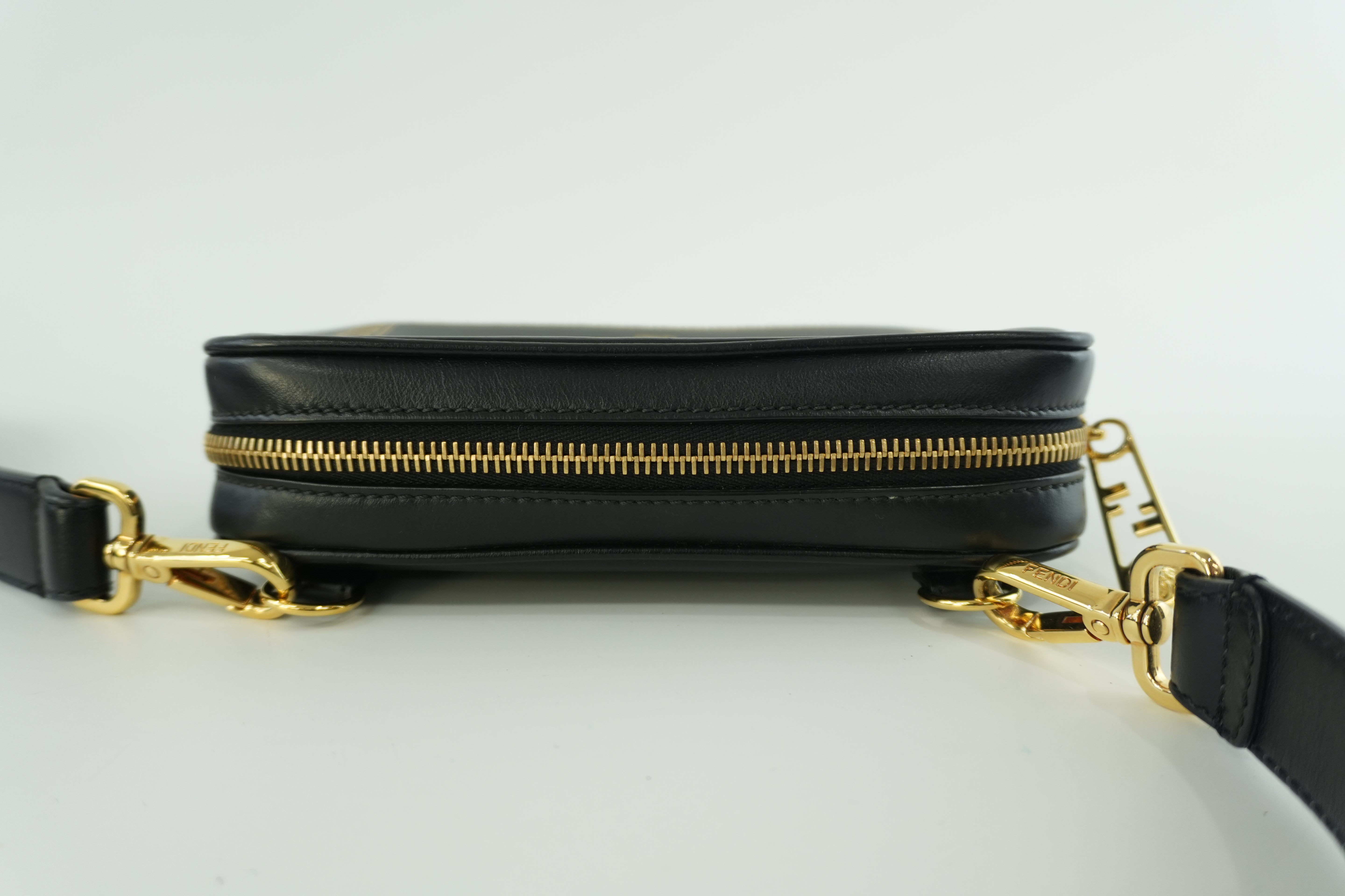 Fendace (Fendi and Versace) Shoulder Bag Leather Black Used