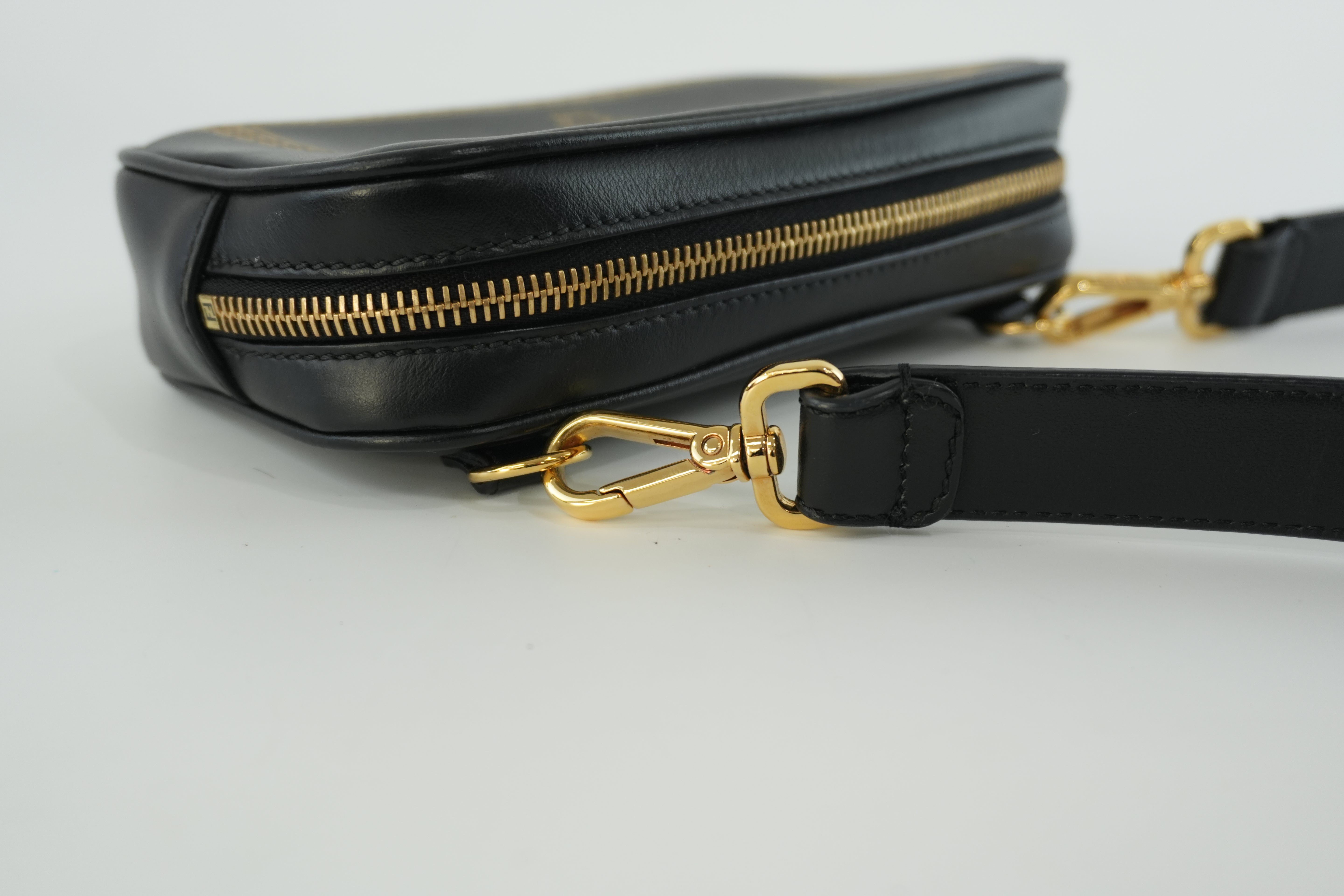 Fendace (Fendi and Versace) Shoulder Bag Leather Black Used