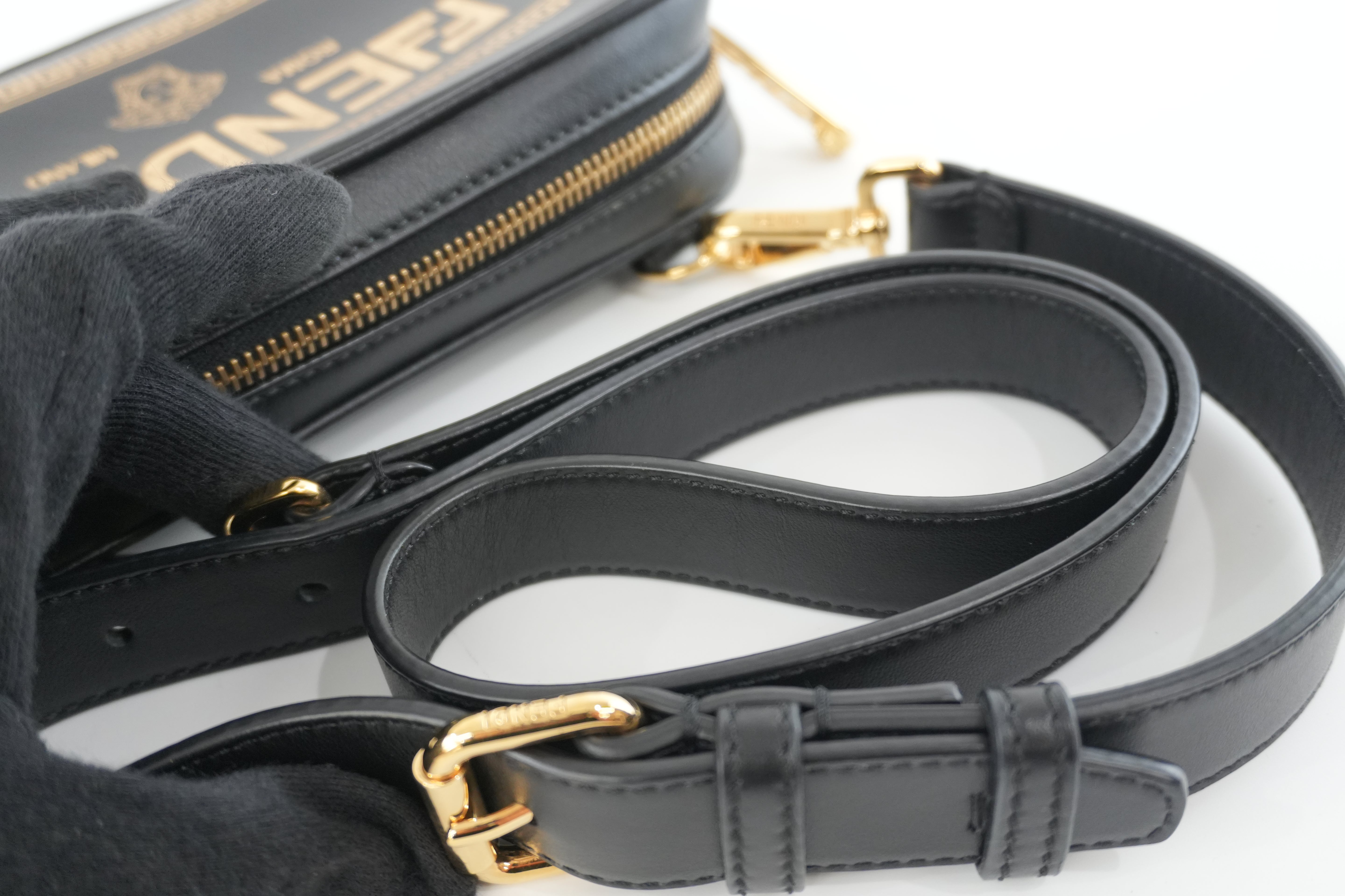 Fendace (Fendi and Versace) Shoulder Bag Leather Black Used