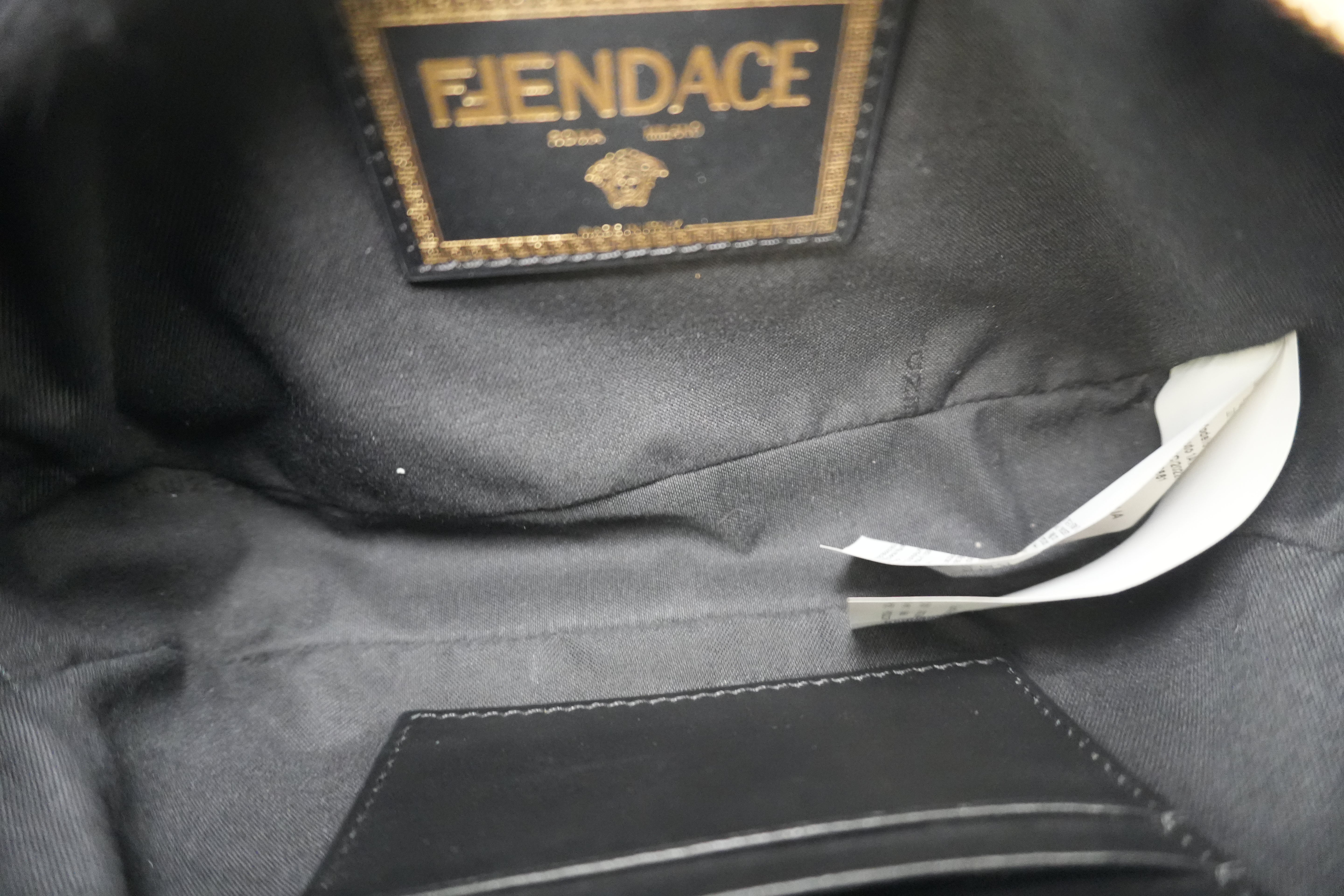 Fendace (Fendi and Versace) Shoulder Bag Leather Black Used