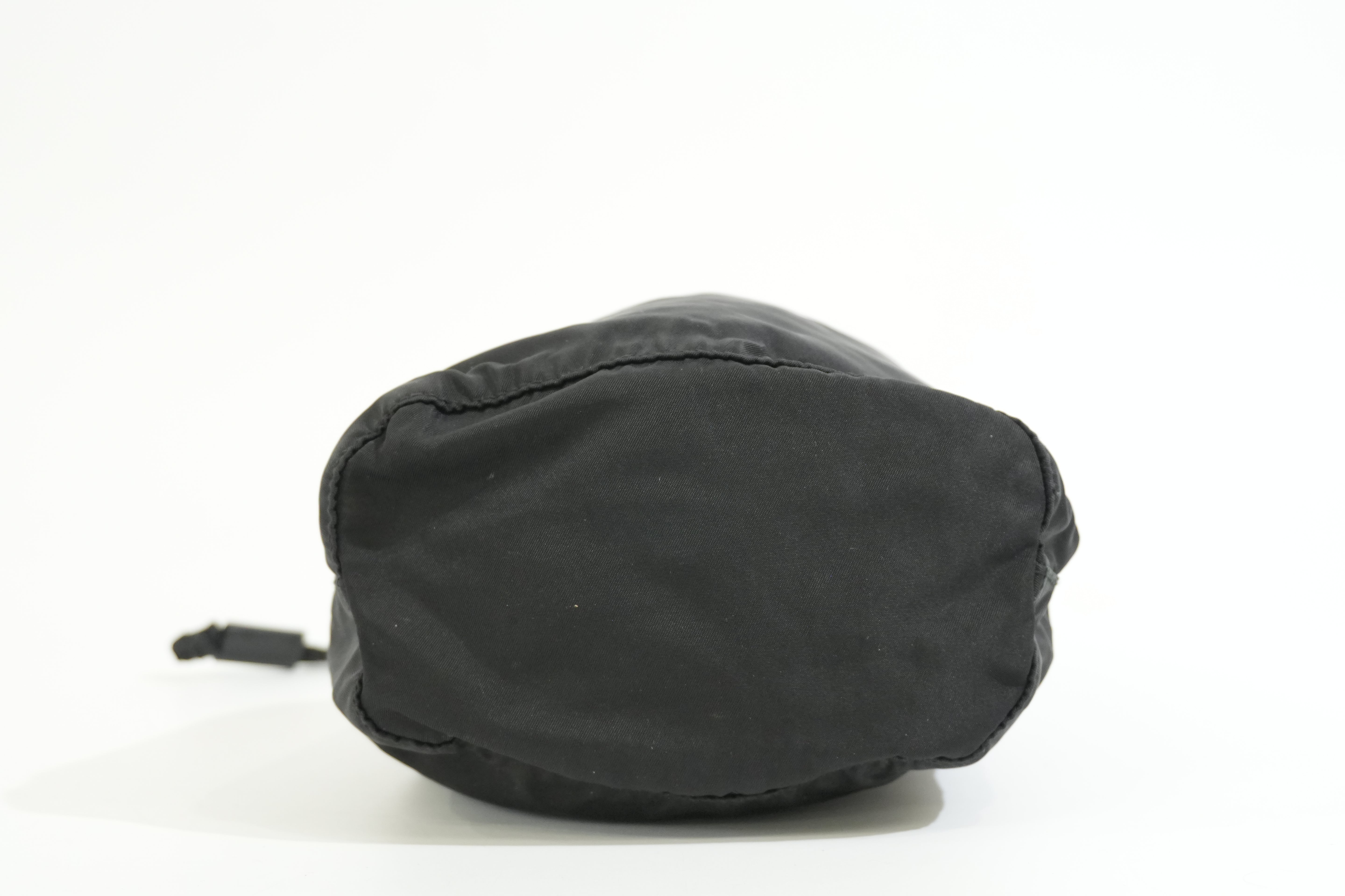 Pre-owned Prada Drawstring Bucket Style Pouch Black