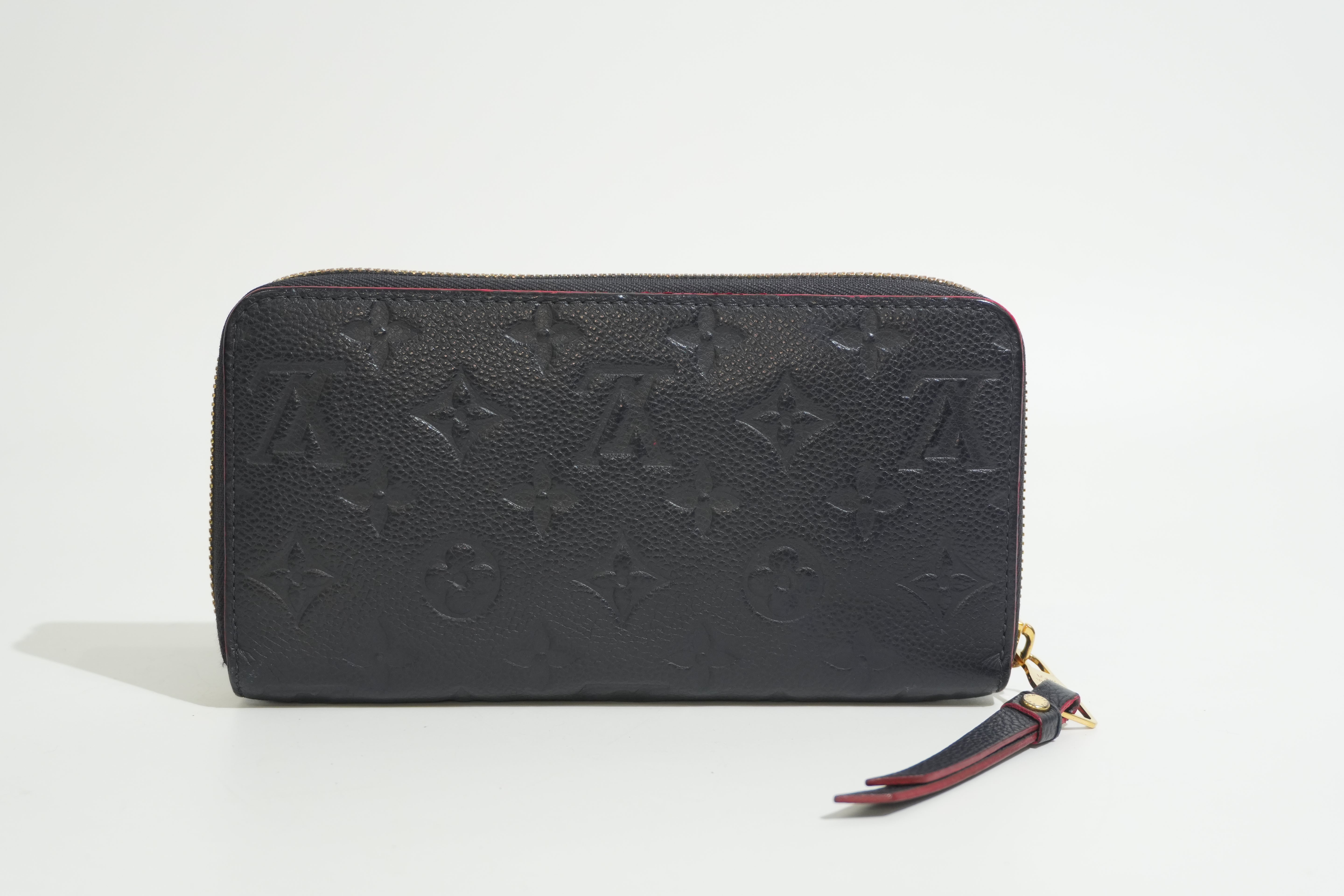 Pre-owned Louis Vuitton Leather Empriente Zippy Long Wallet Navy Blue