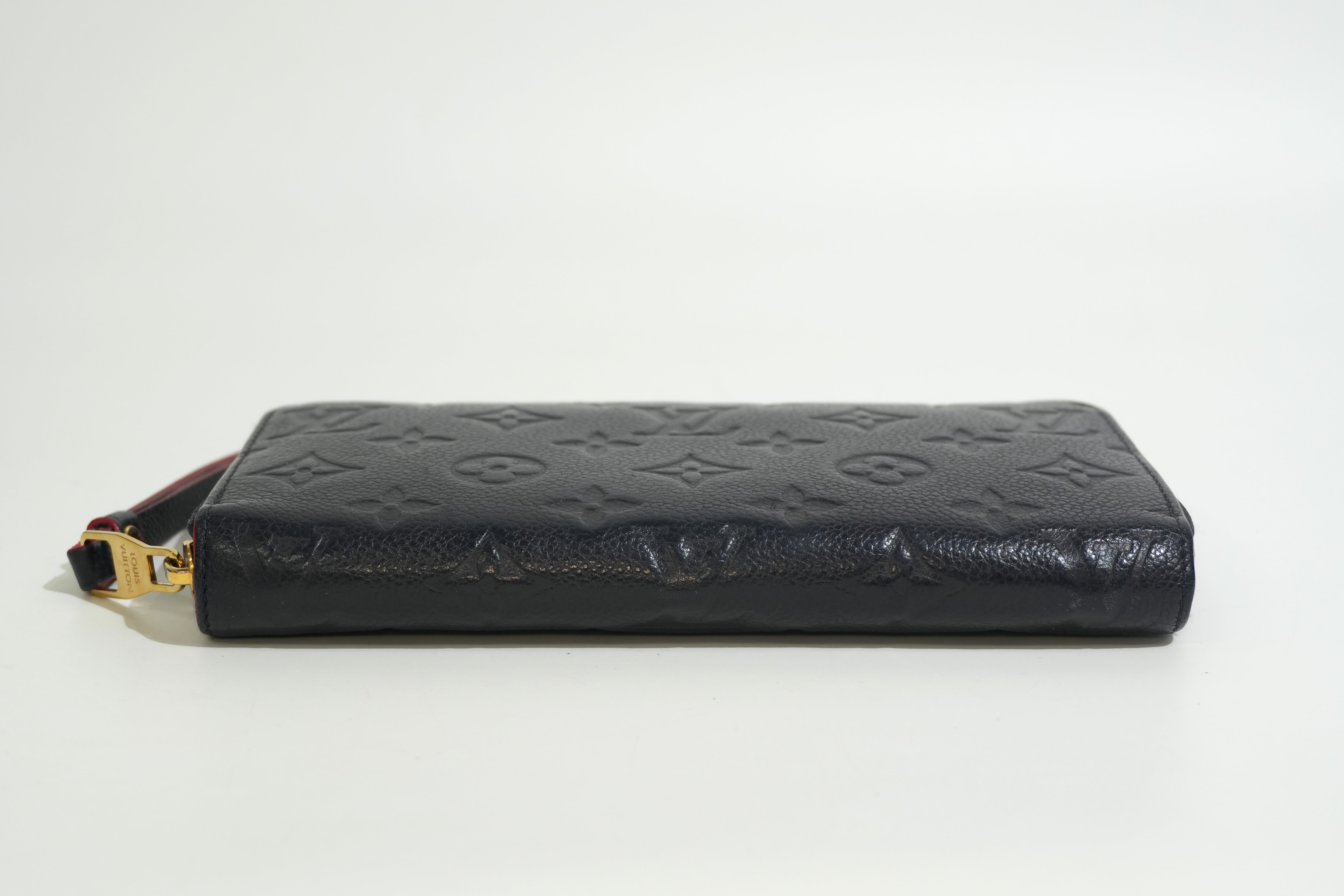 Pre-owned Louis Vuitton Leather Empriente Zippy Long Wallet Navy Blue