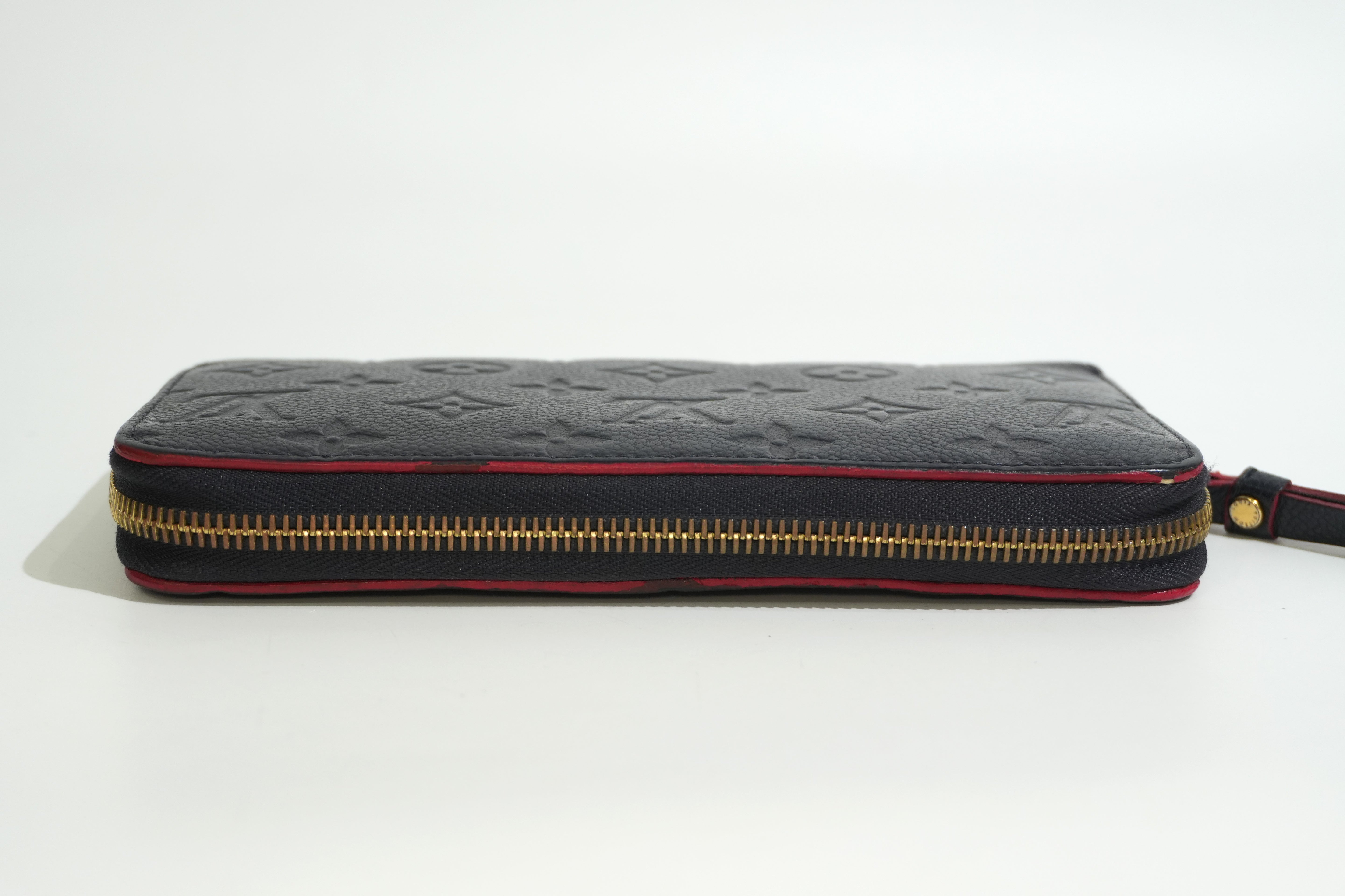 Pre-owned Louis Vuitton Leather Empriente Zippy Long Wallet Navy Blue