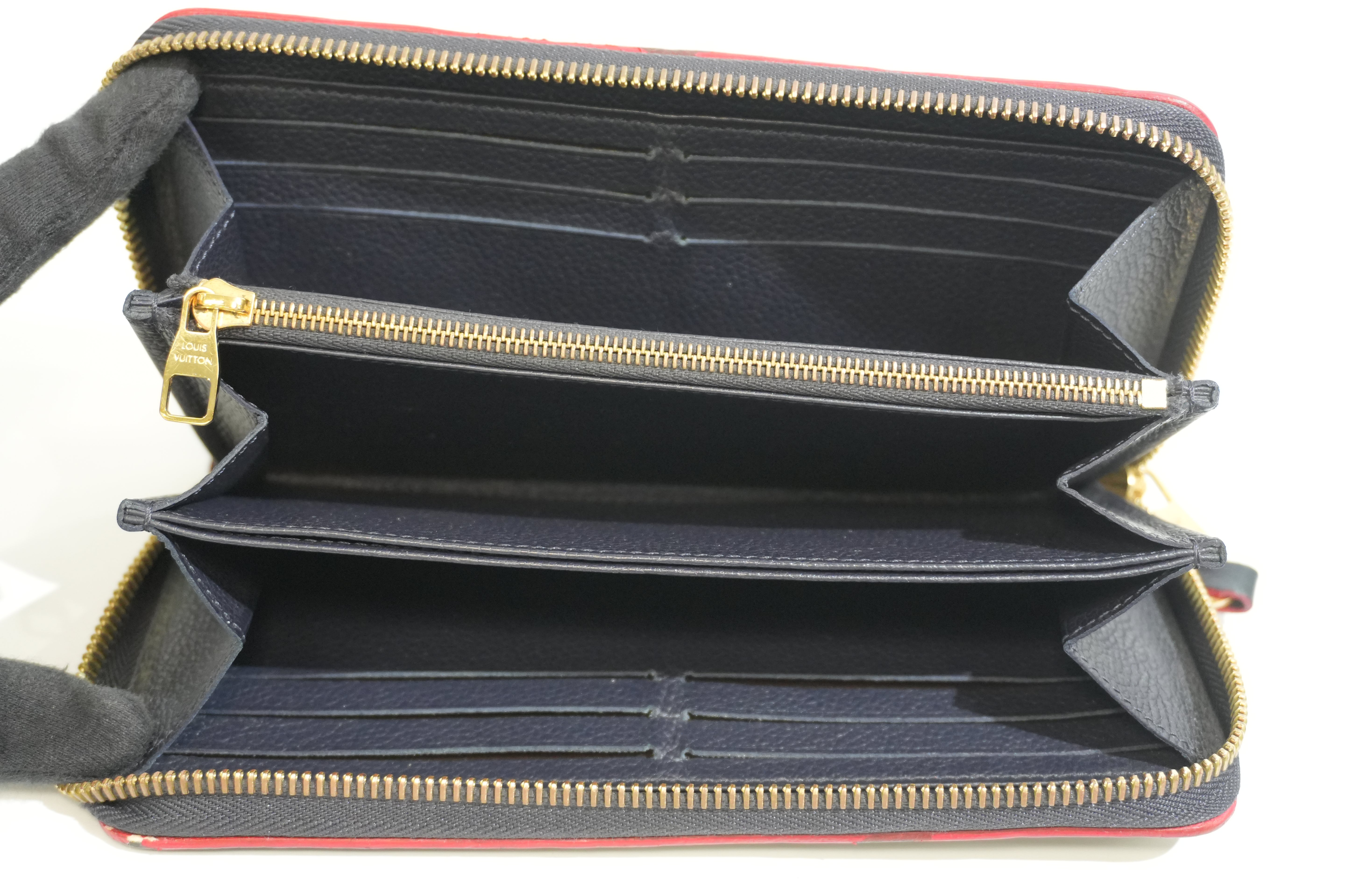 Pre-owned Louis Vuitton Leather Empriente Zippy Long Wallet Navy Blue