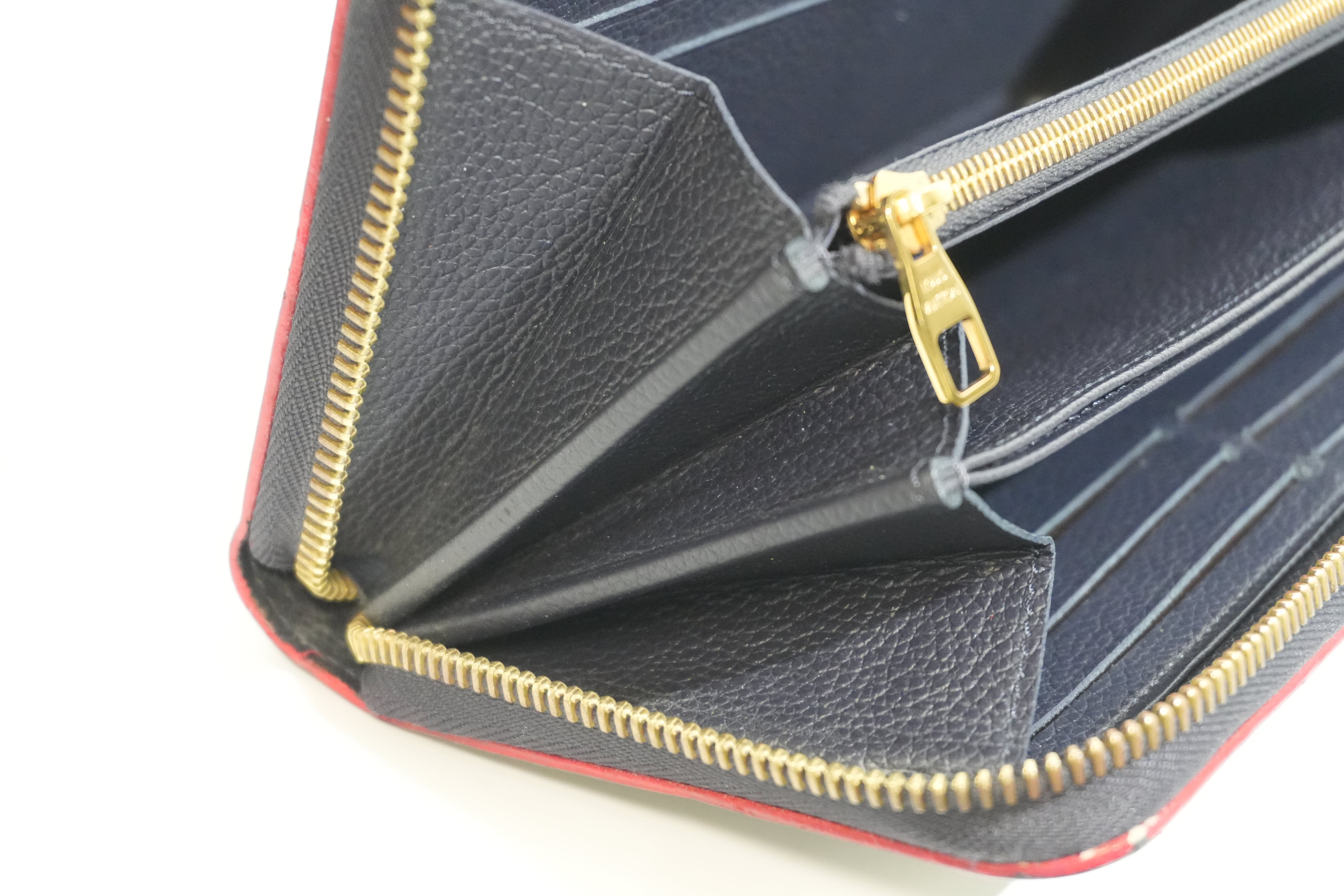 Pre-owned Louis Vuitton Leather Empriente Zippy Long Wallet Navy Blue