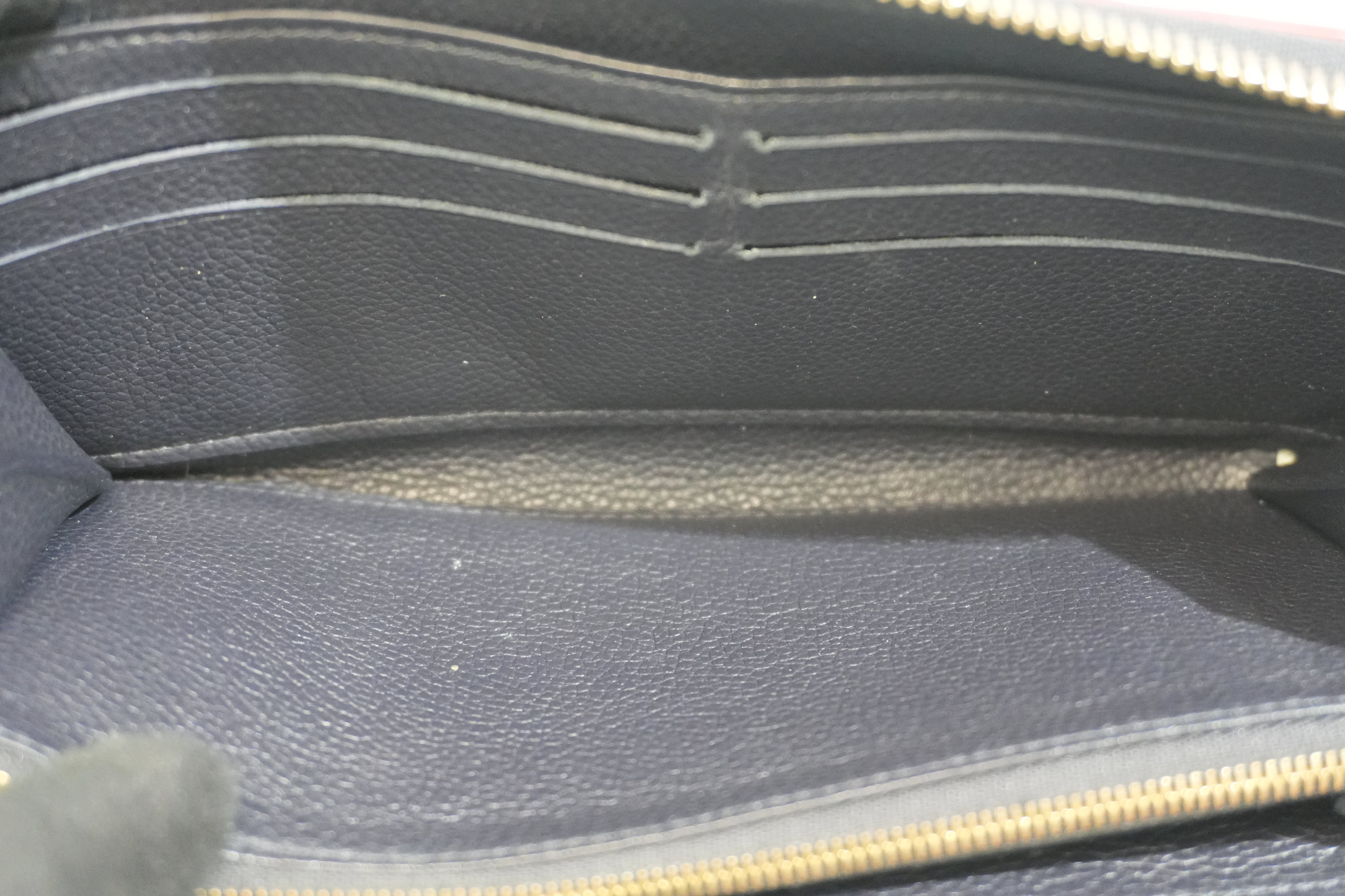 Pre-owned Louis Vuitton Leather Empriente Zippy Long Wallet Navy Blue