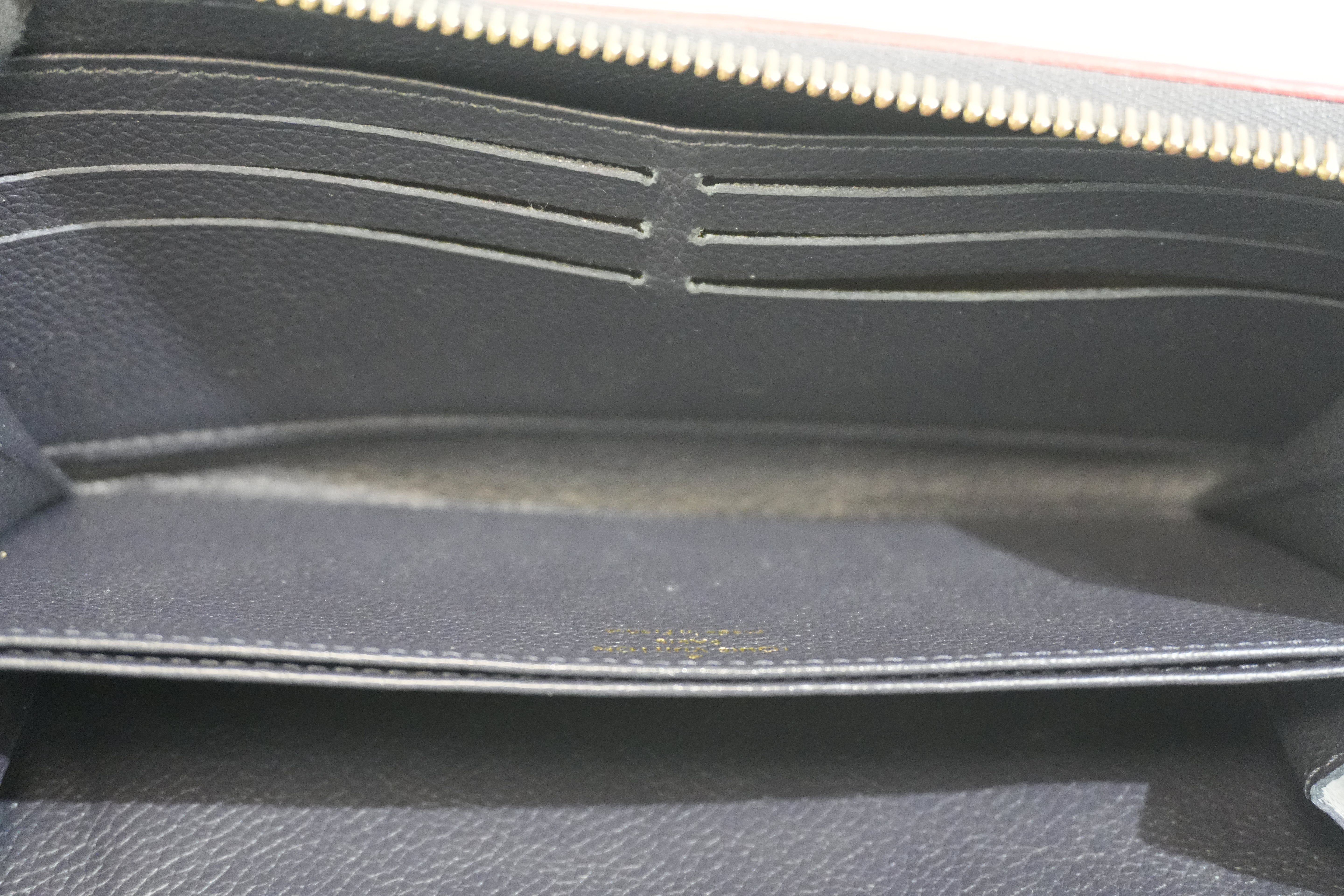 Pre-owned Louis Vuitton Leather Empriente Zippy Long Wallet Navy Blue