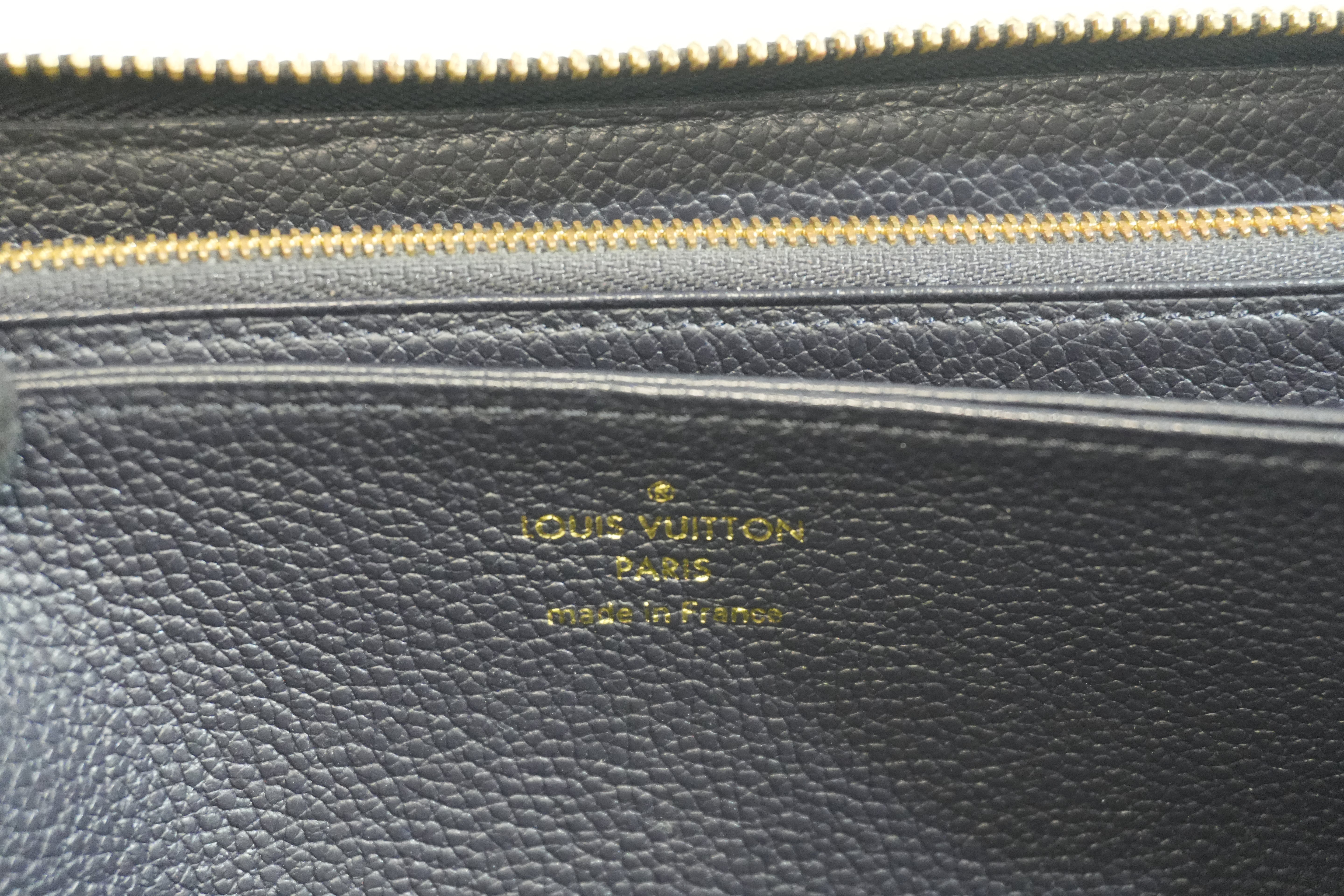 Pre-owned Louis Vuitton Leather Empriente Zippy Long Wallet Navy Blue