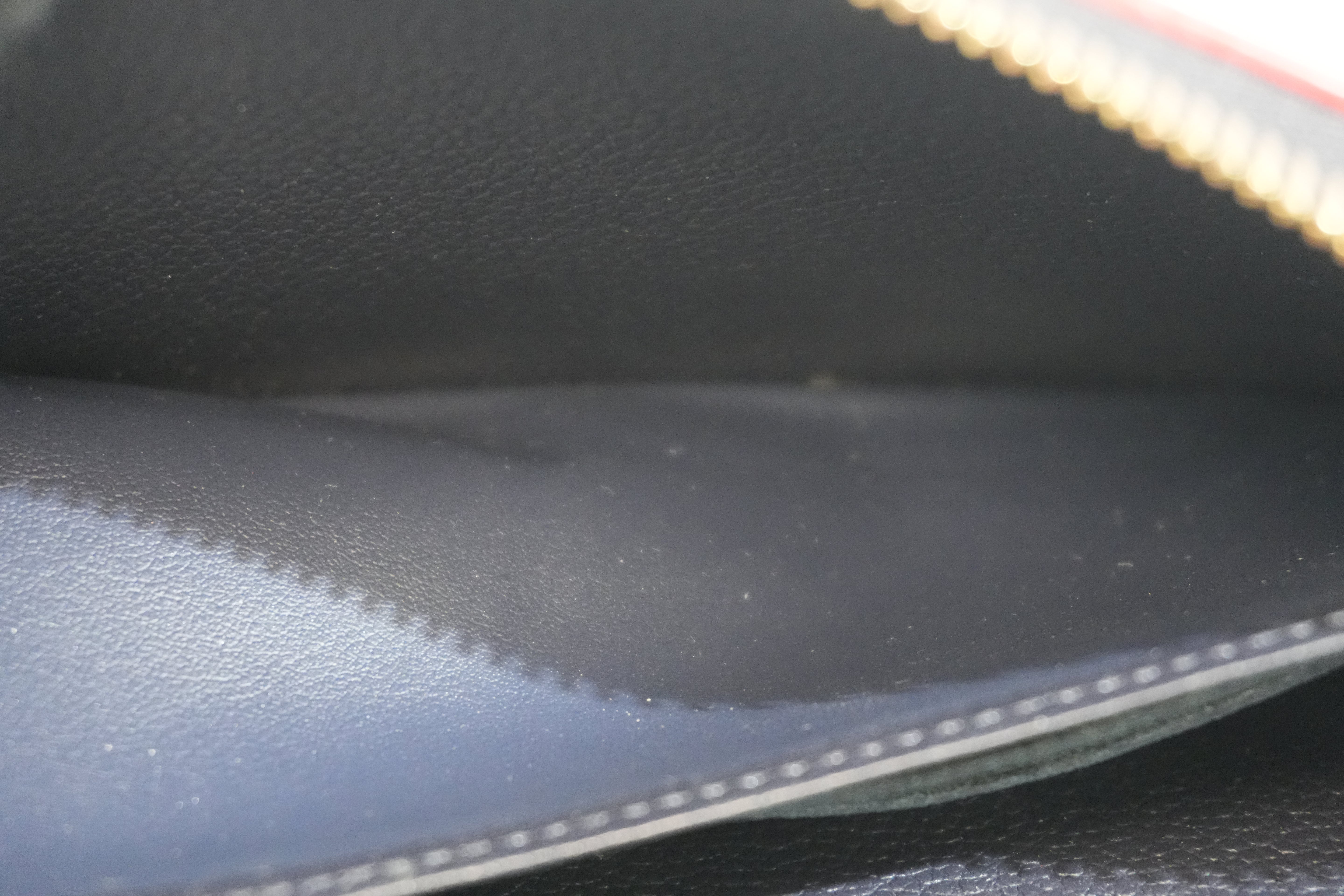 Pre-owned Louis Vuitton Leather Empriente Zippy Long Wallet Navy Blue