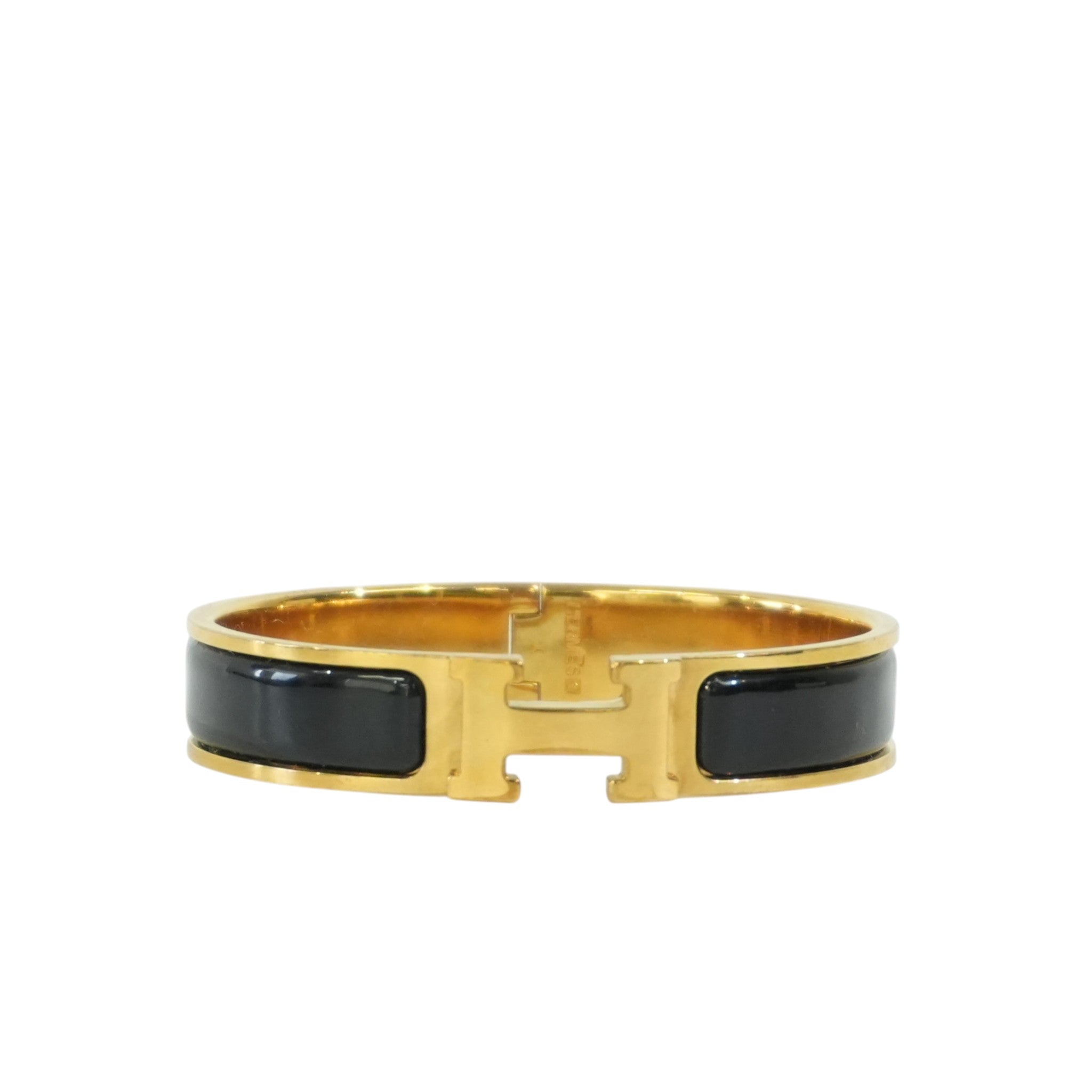 Pre-owned Hermes Clic Clac Bracelet Black