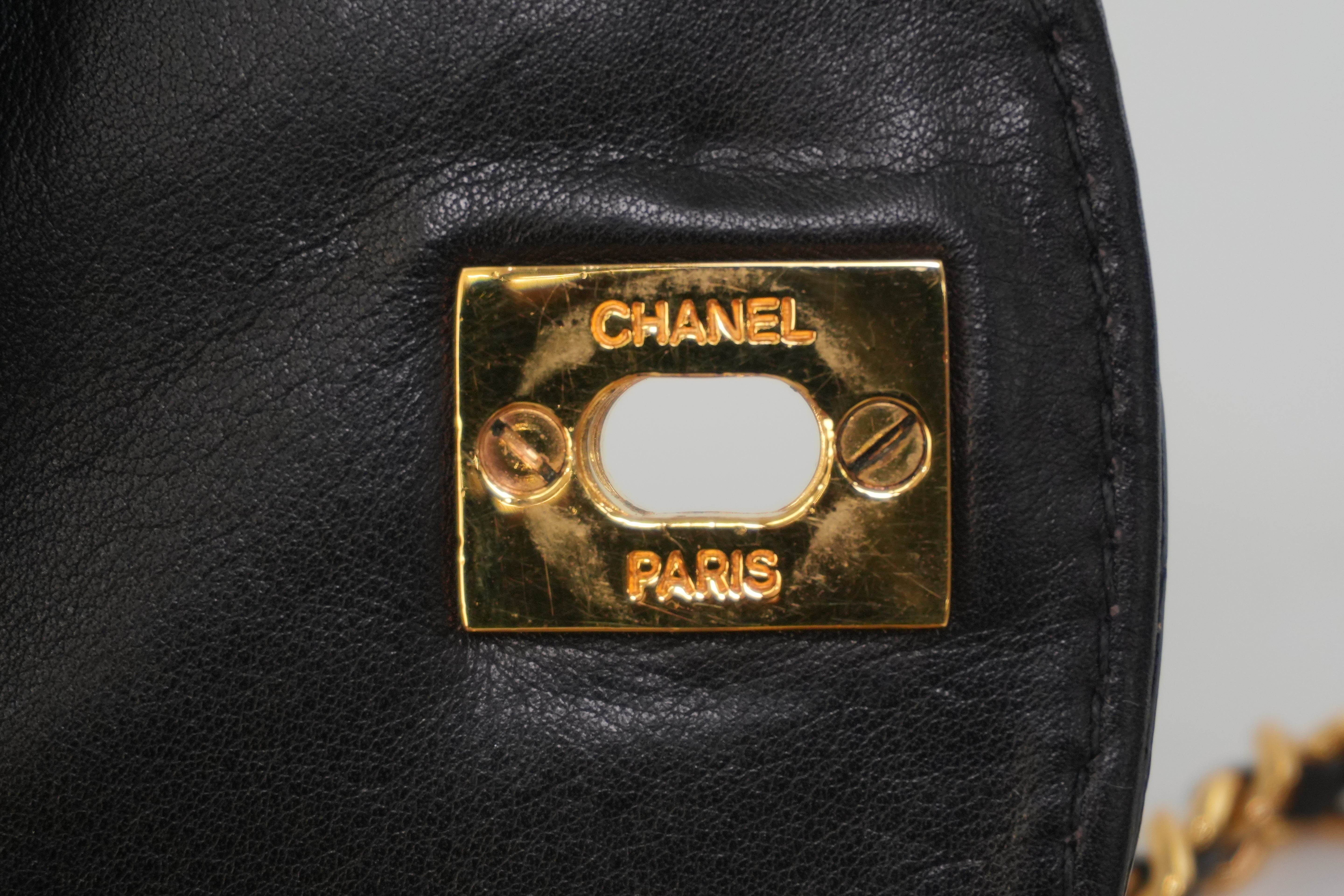 Chanel Coco Mark Chain Shoulder Bag Black Used