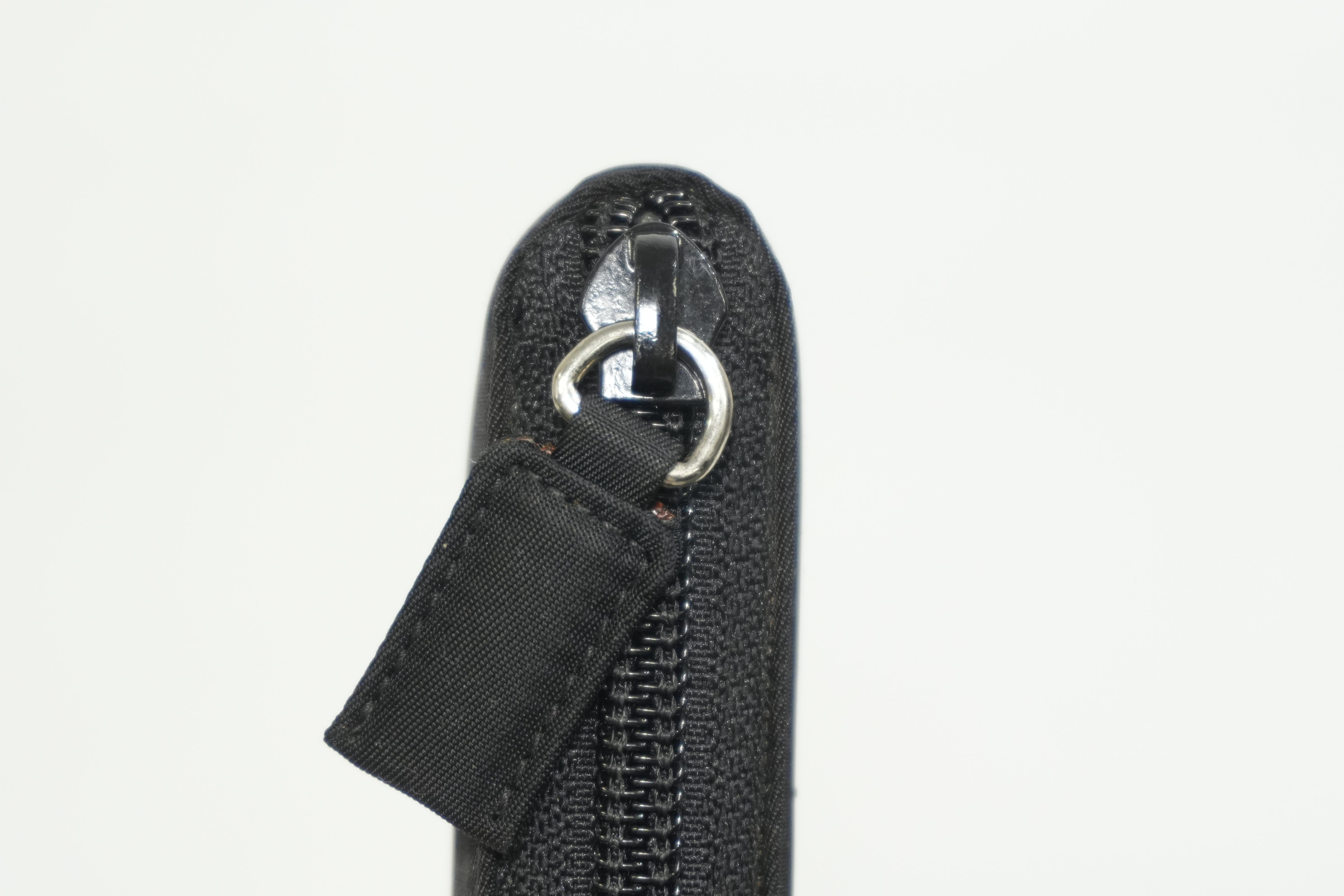 Pre-owned Prada Nylon Zippy Long Wallet Black