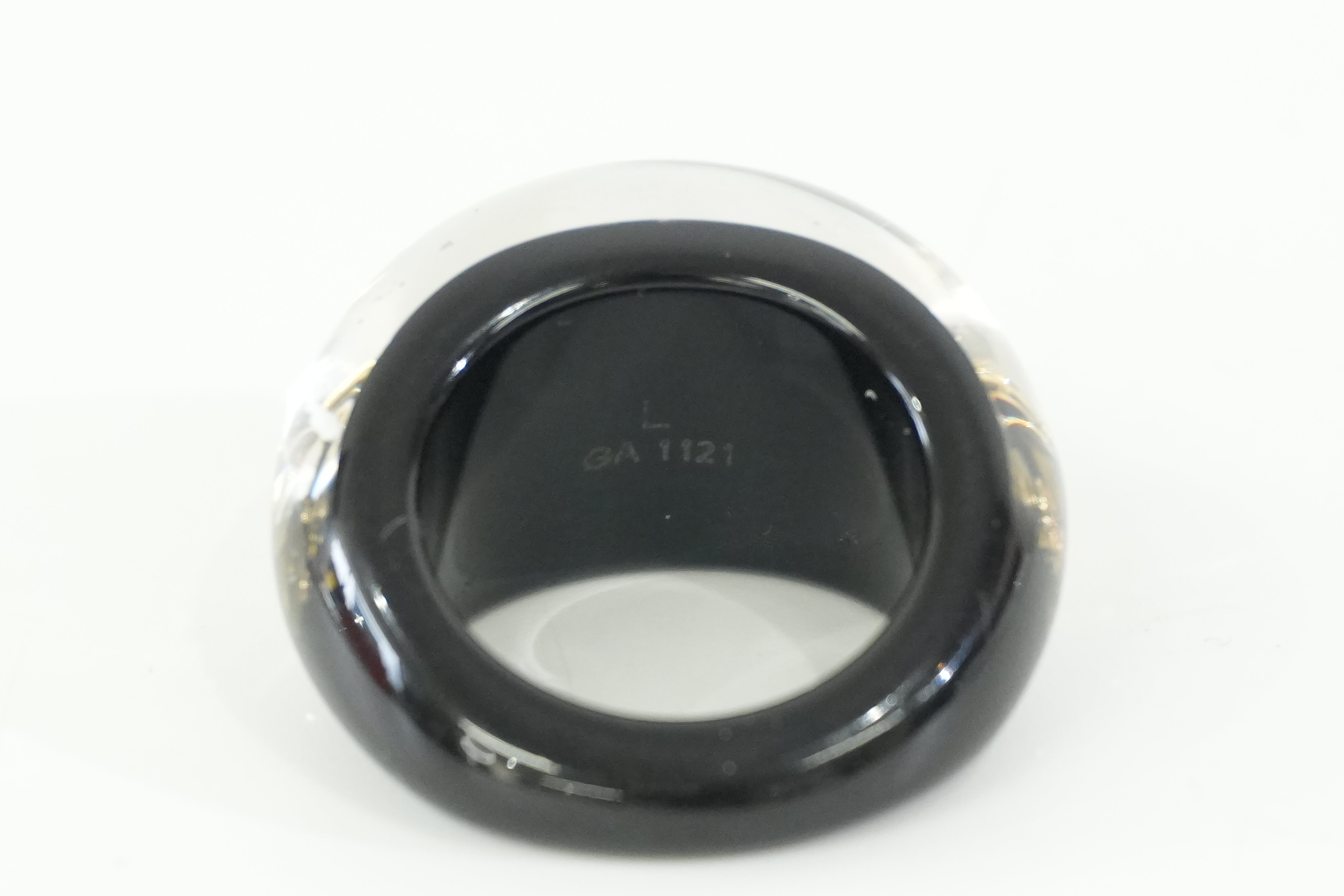 Pre-owned Louis Vuitton Resin Ring Size L Black