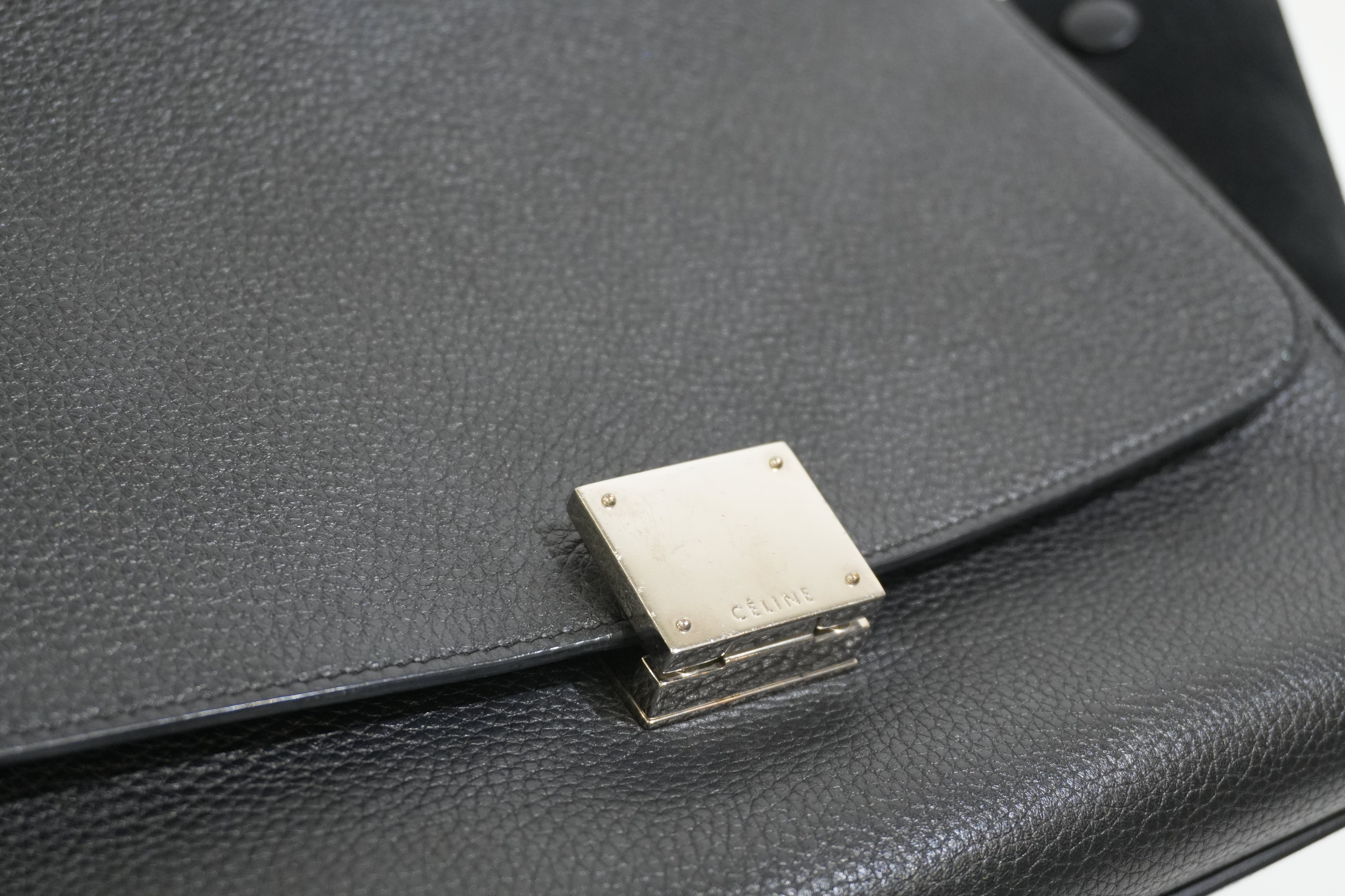 Pre-owned Celine Leather Trapeze Handbag Black