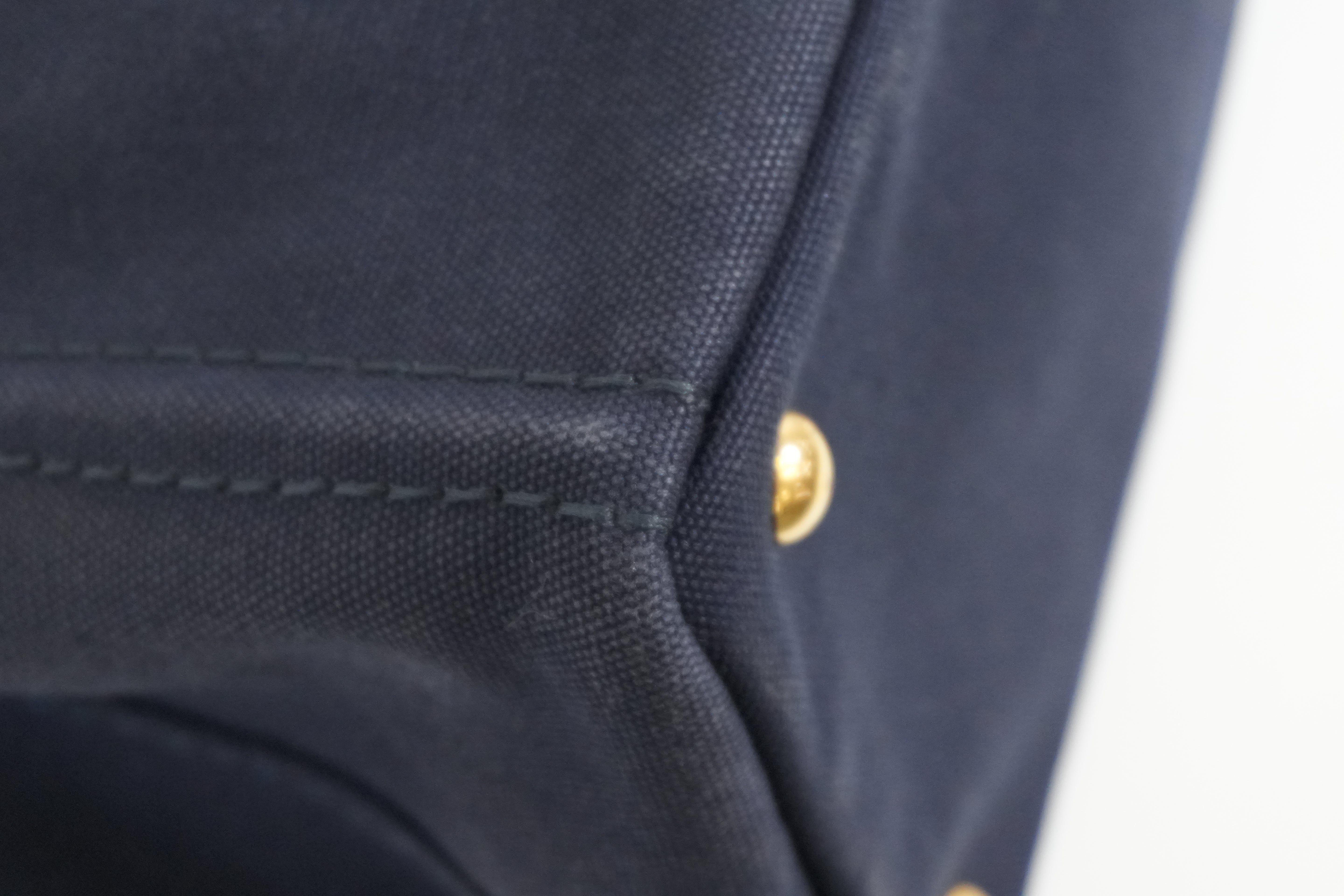 Pre-owned Prada Two Way Canapa Shoulder Navy Blue