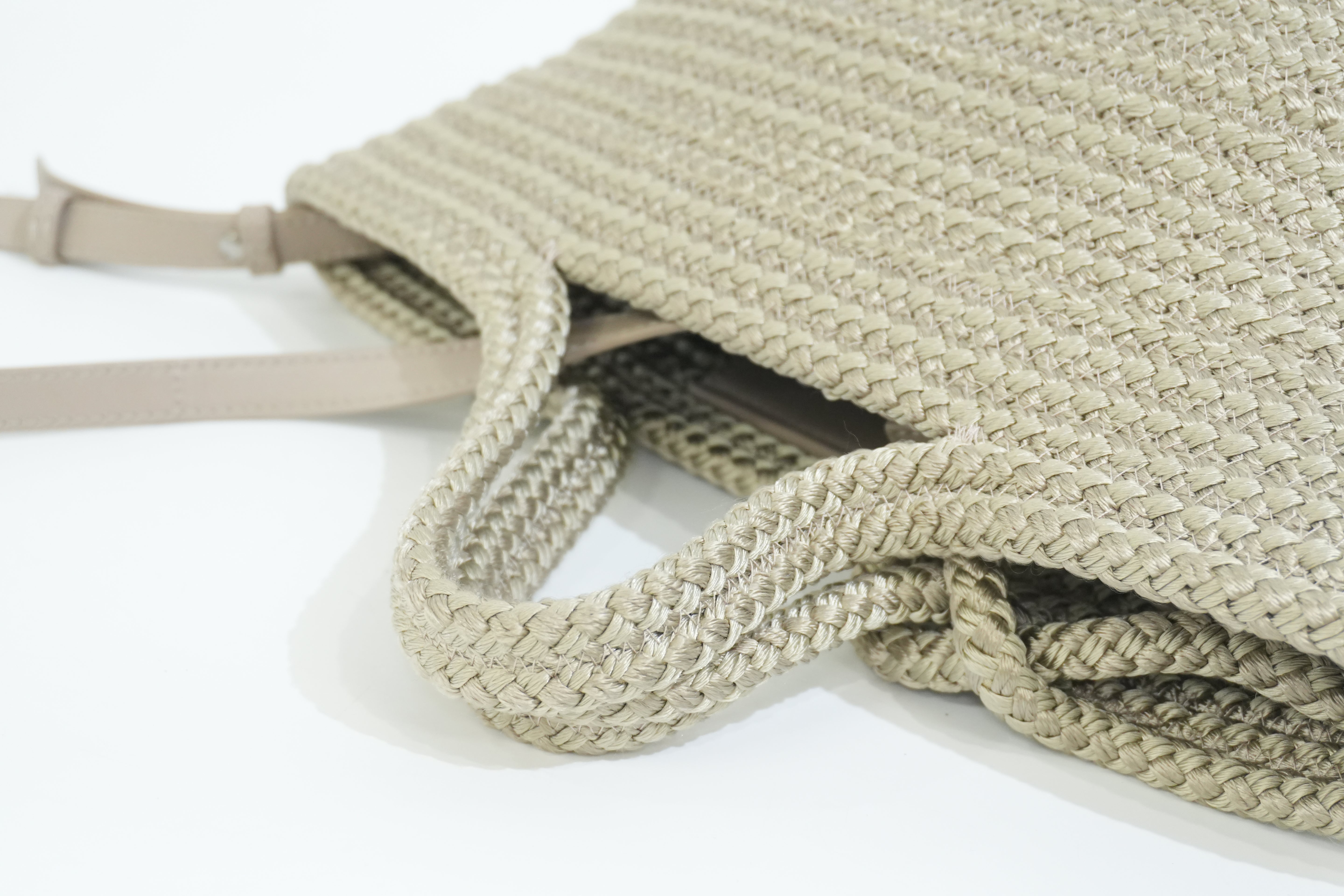 Pre-owned Balenciaga Woven Cord Small Basket Shoulder Bag Brown