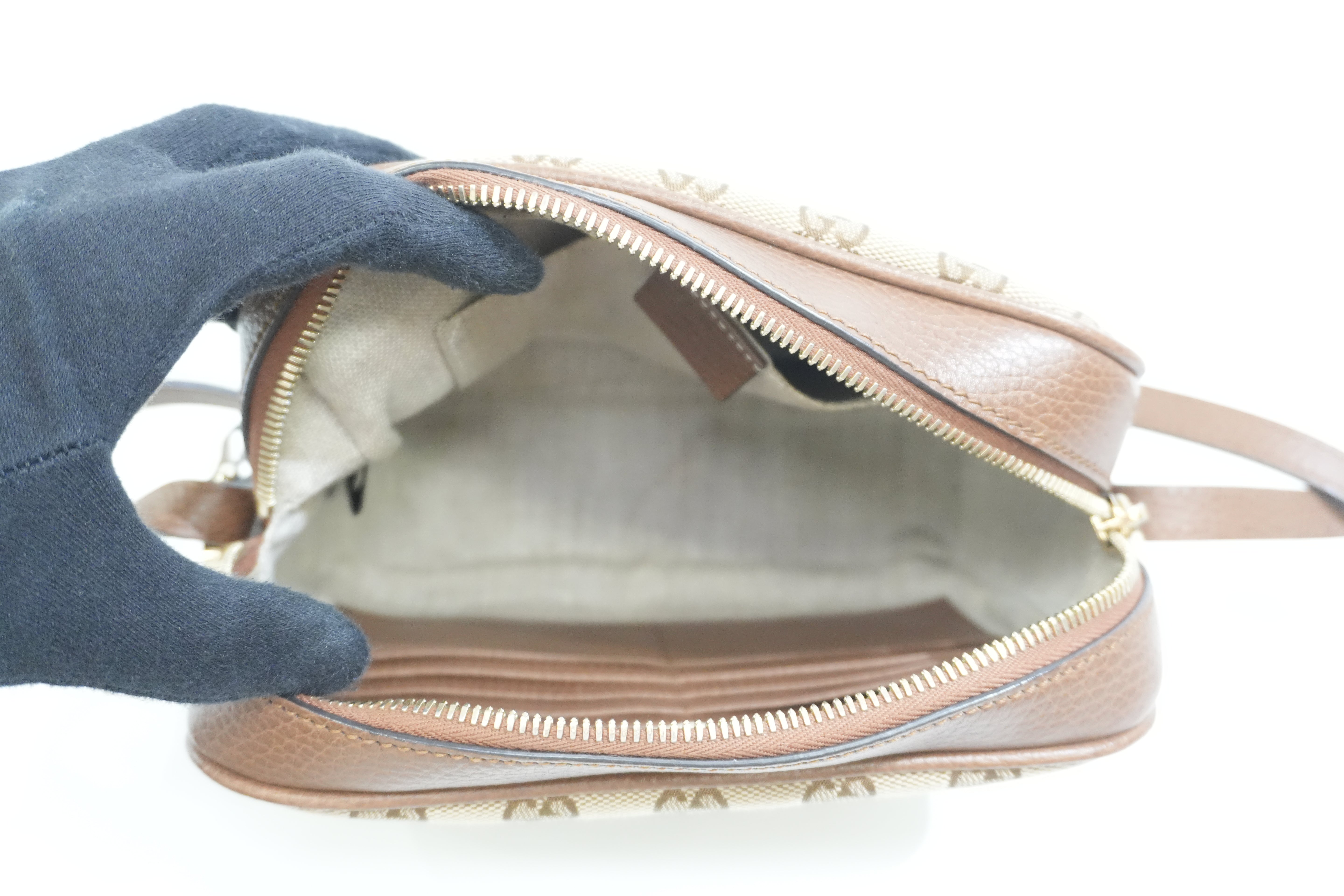 Pre-owned Gucci Camera Disco Shoulder Bag Brown