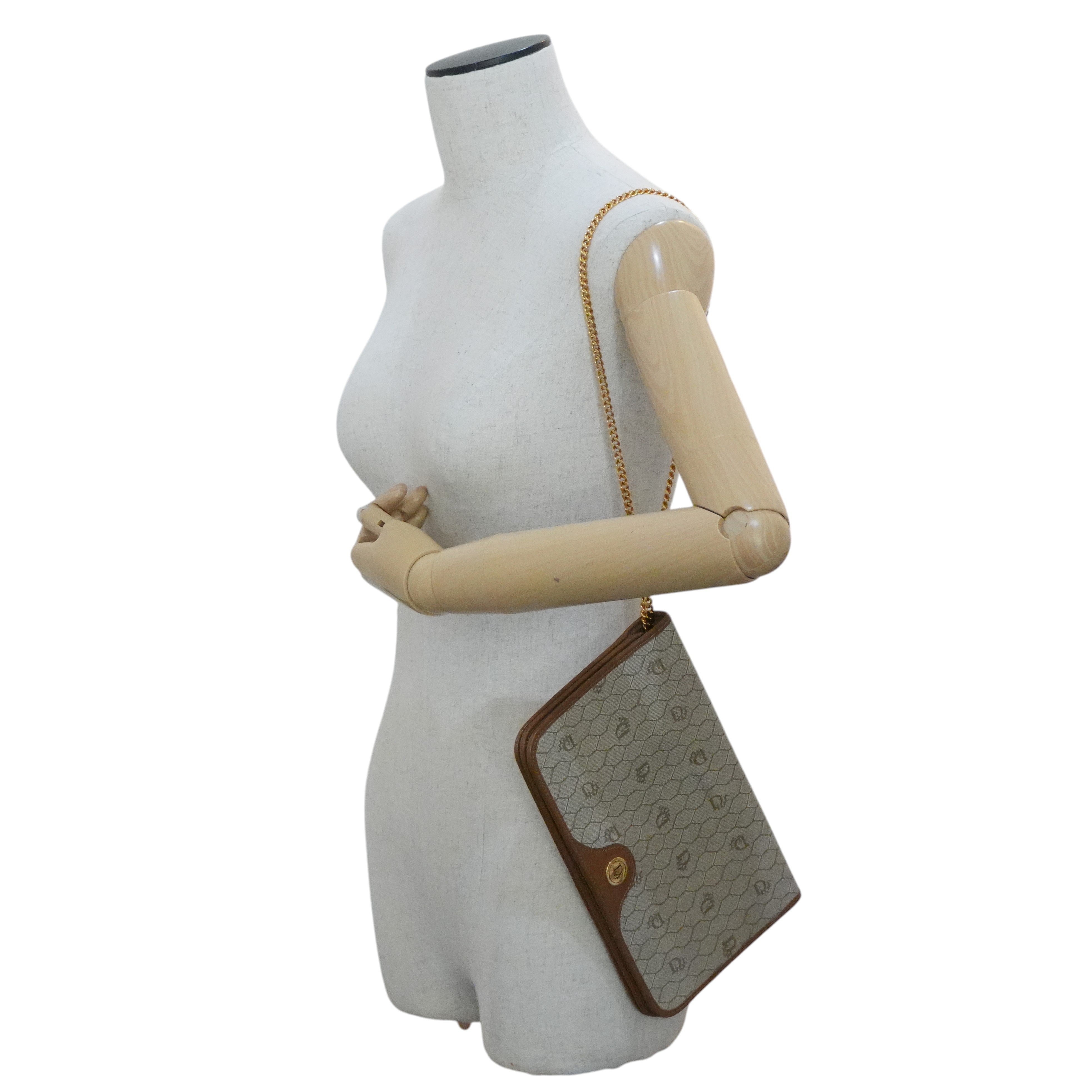 Pre-owned Dior Honeycomb Chain Shoulder Bag Brown