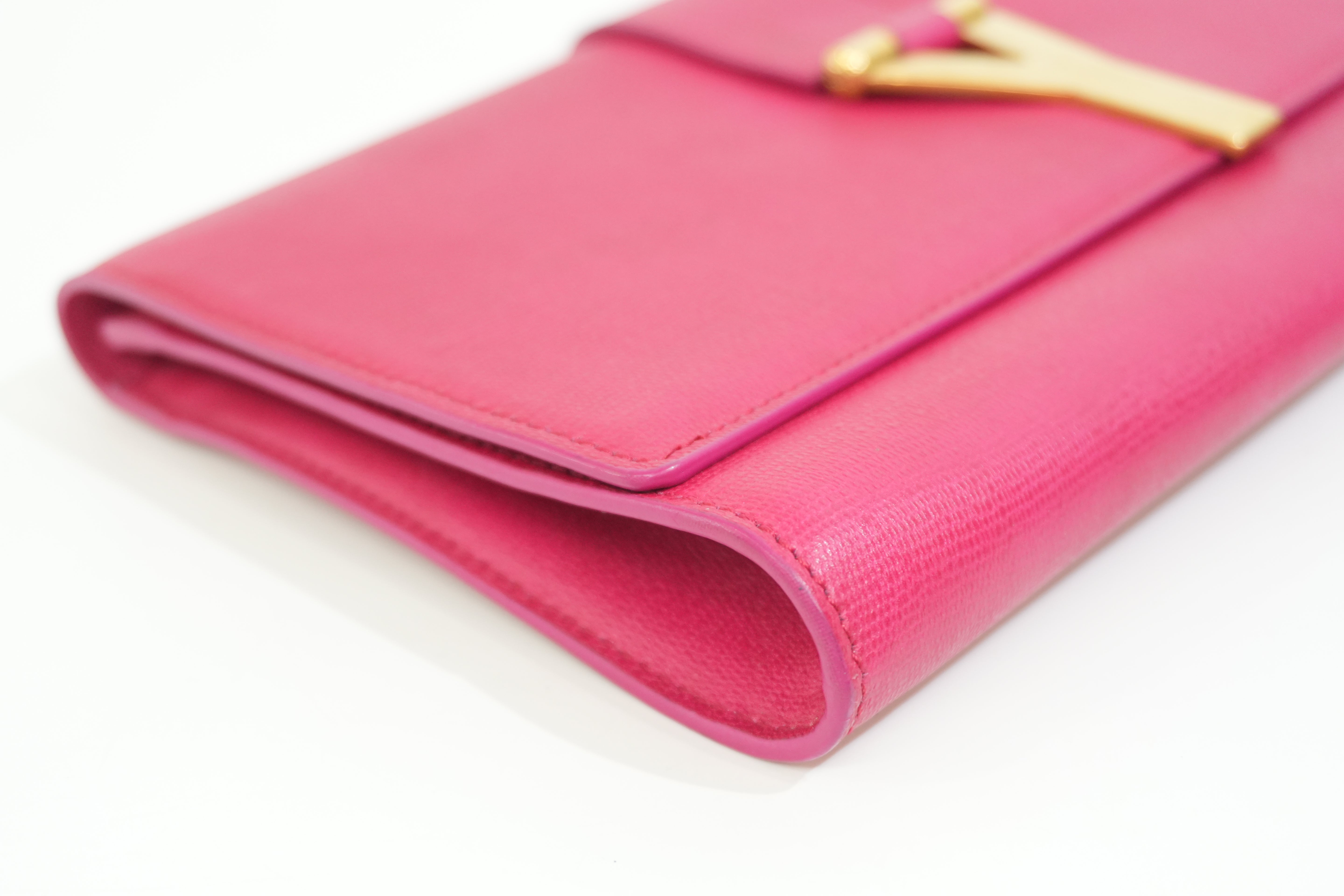Pre-owned Saint-Laurent Leather Clutch Bag Pink