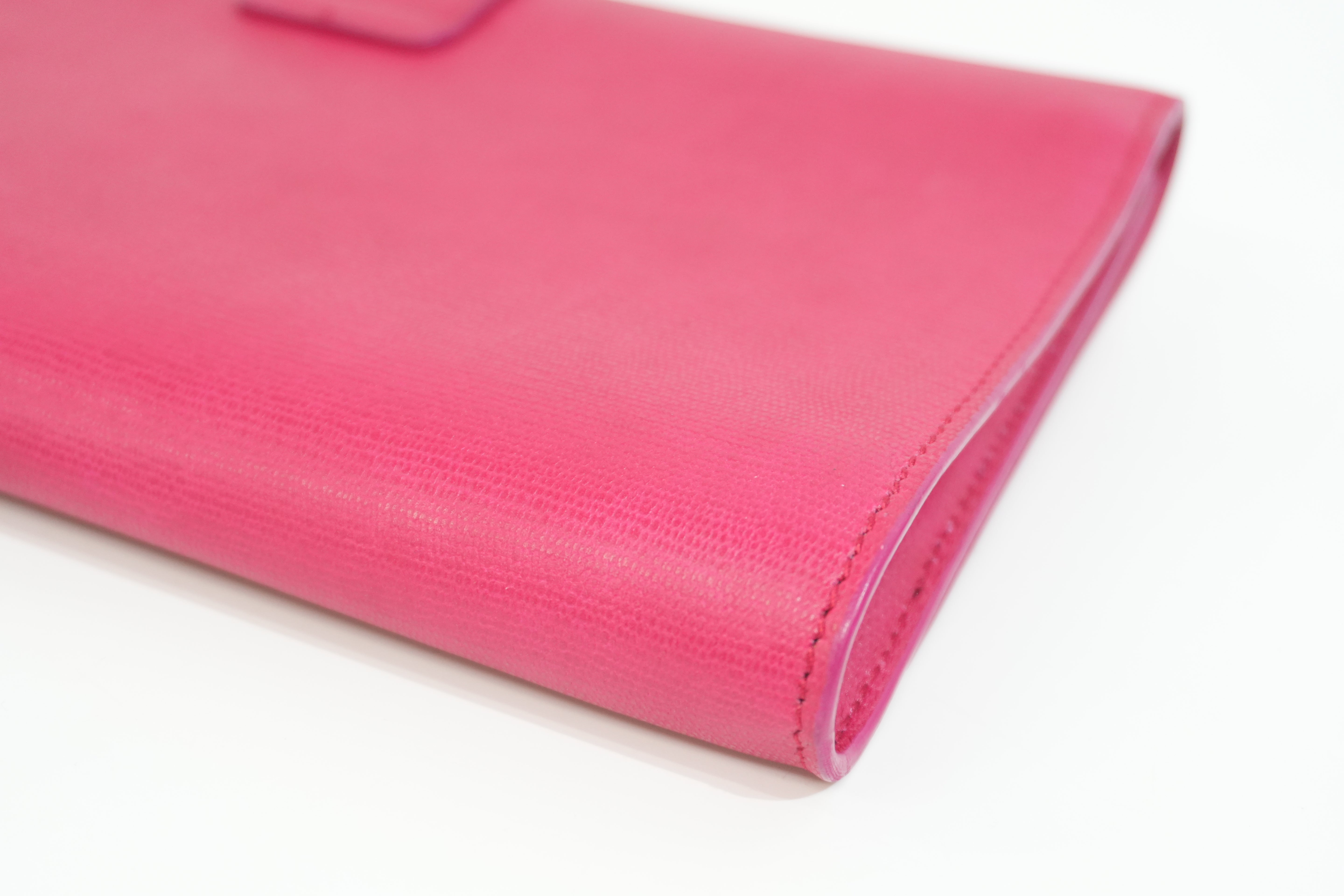 Pre-owned Saint-Laurent Leather Clutch Bag Pink