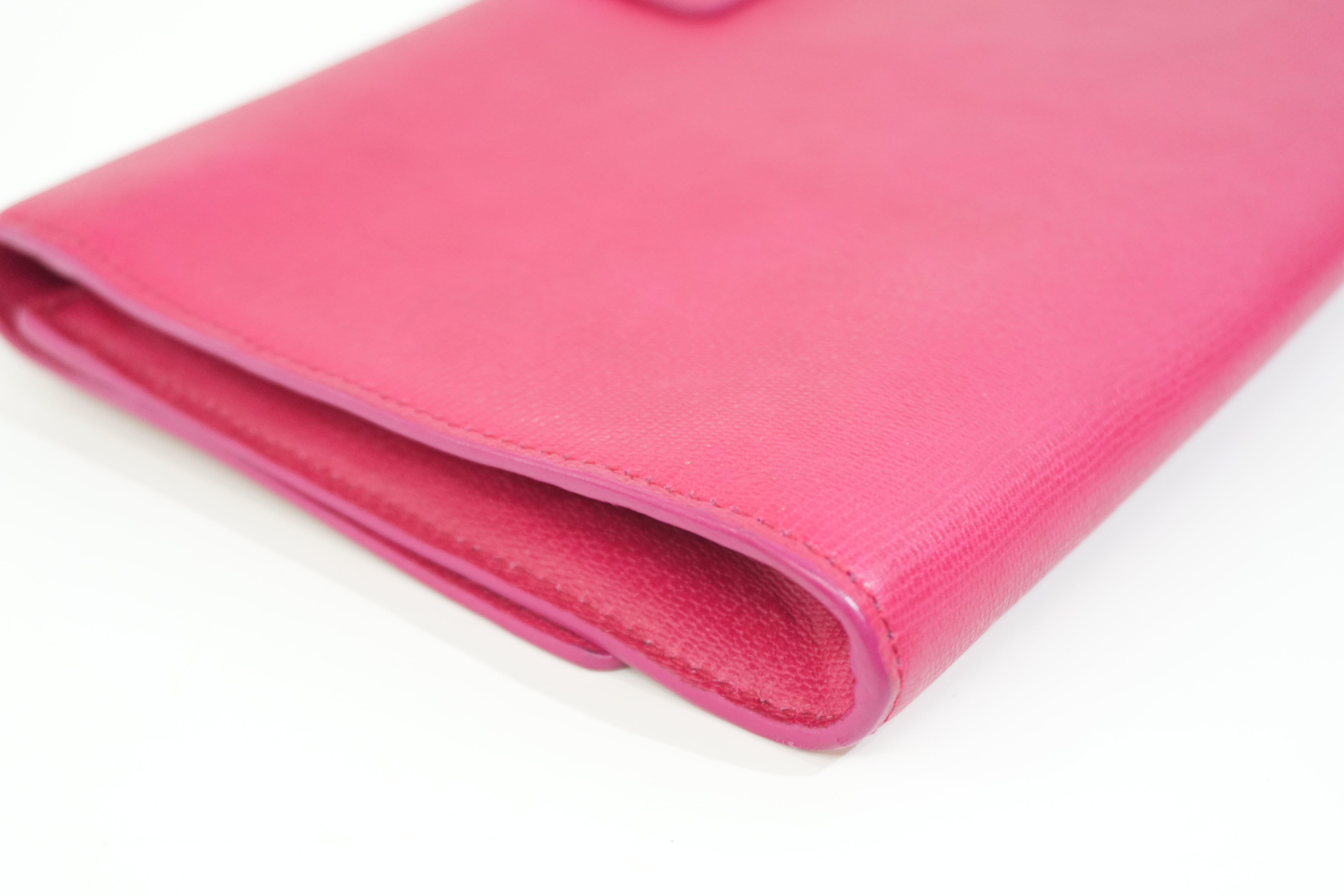 Pre-owned Saint-Laurent Leather Clutch Bag Pink
