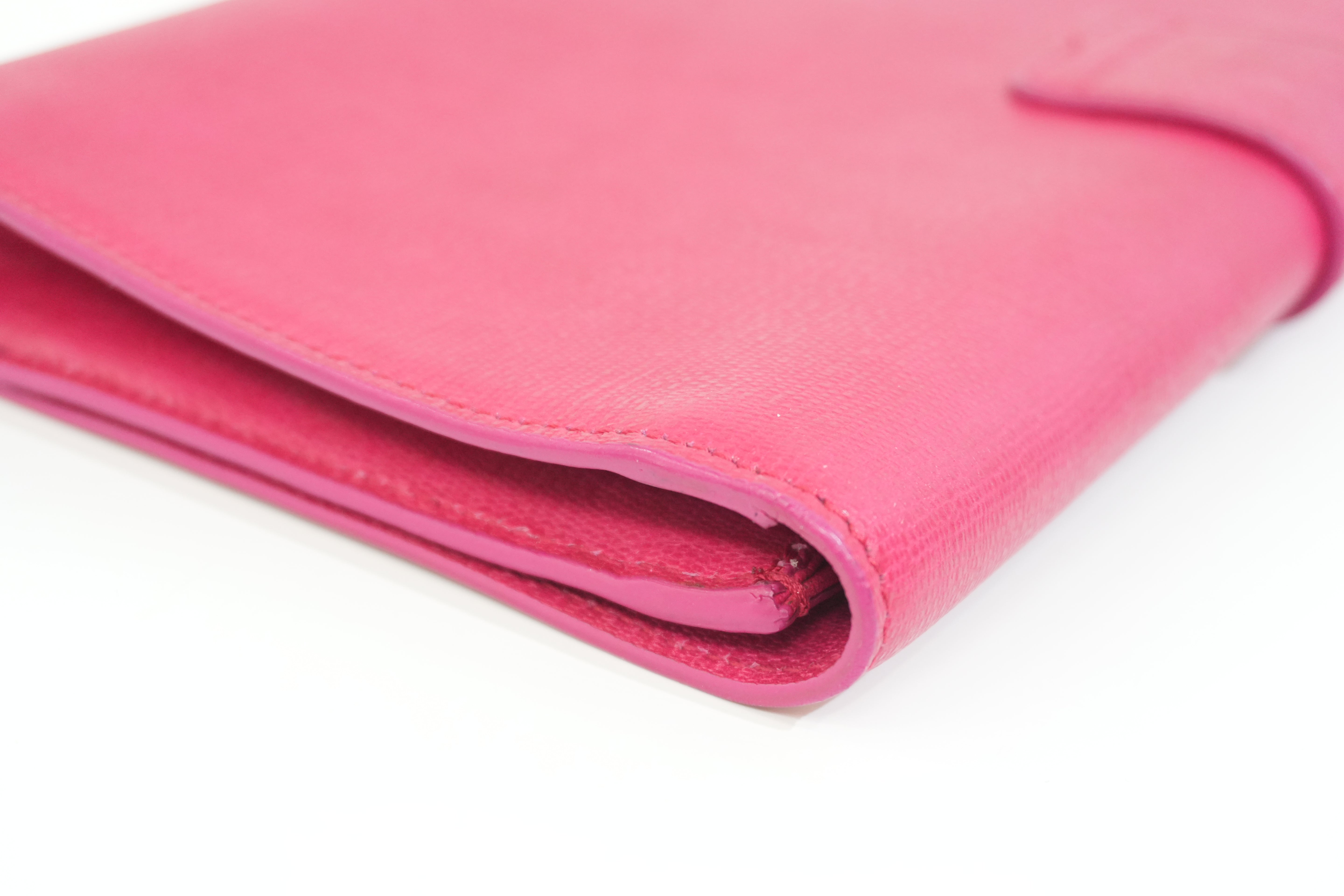 Pre-owned Saint-Laurent Leather Clutch Bag Pink