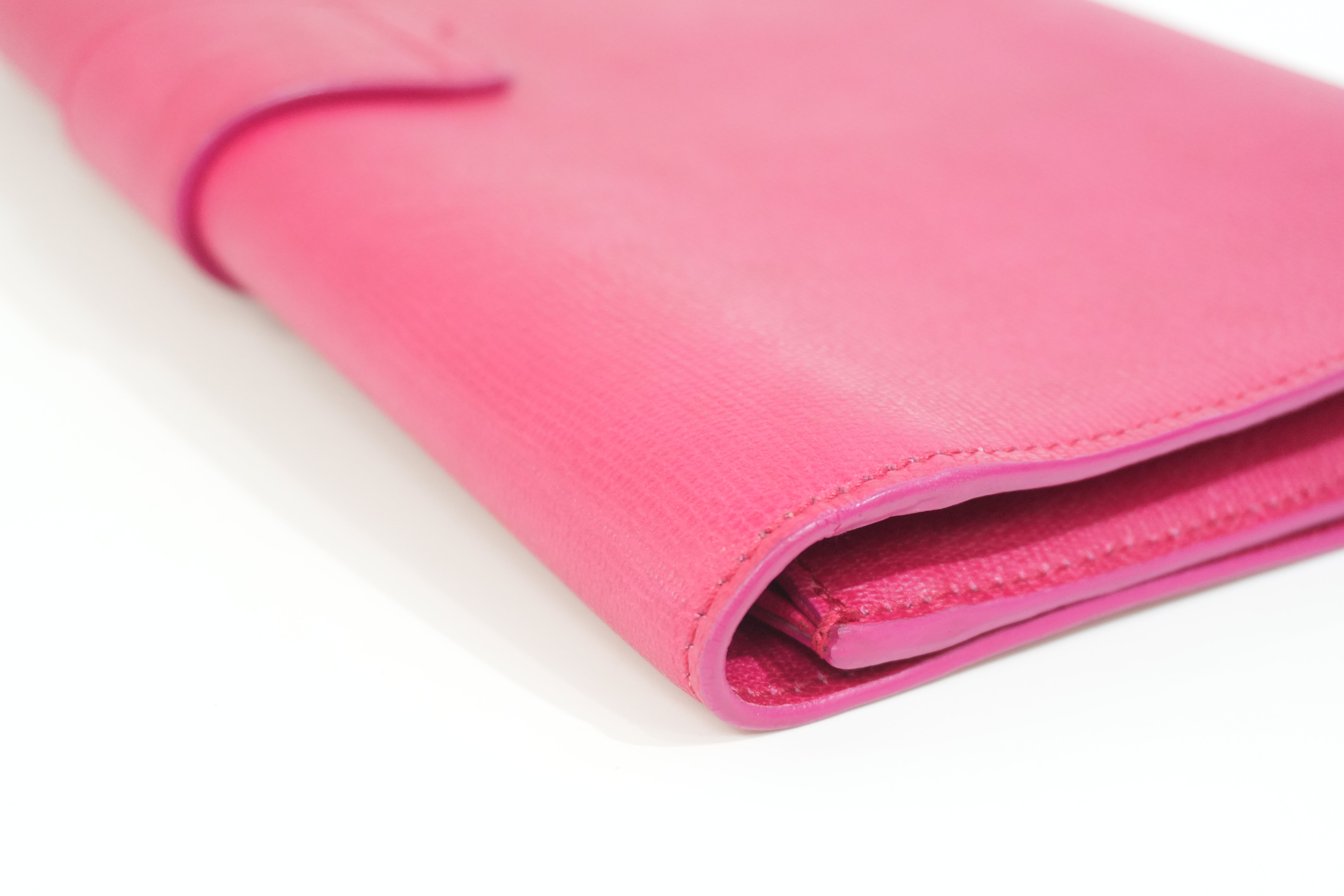 Pre-owned Saint-Laurent Leather Clutch Bag Pink