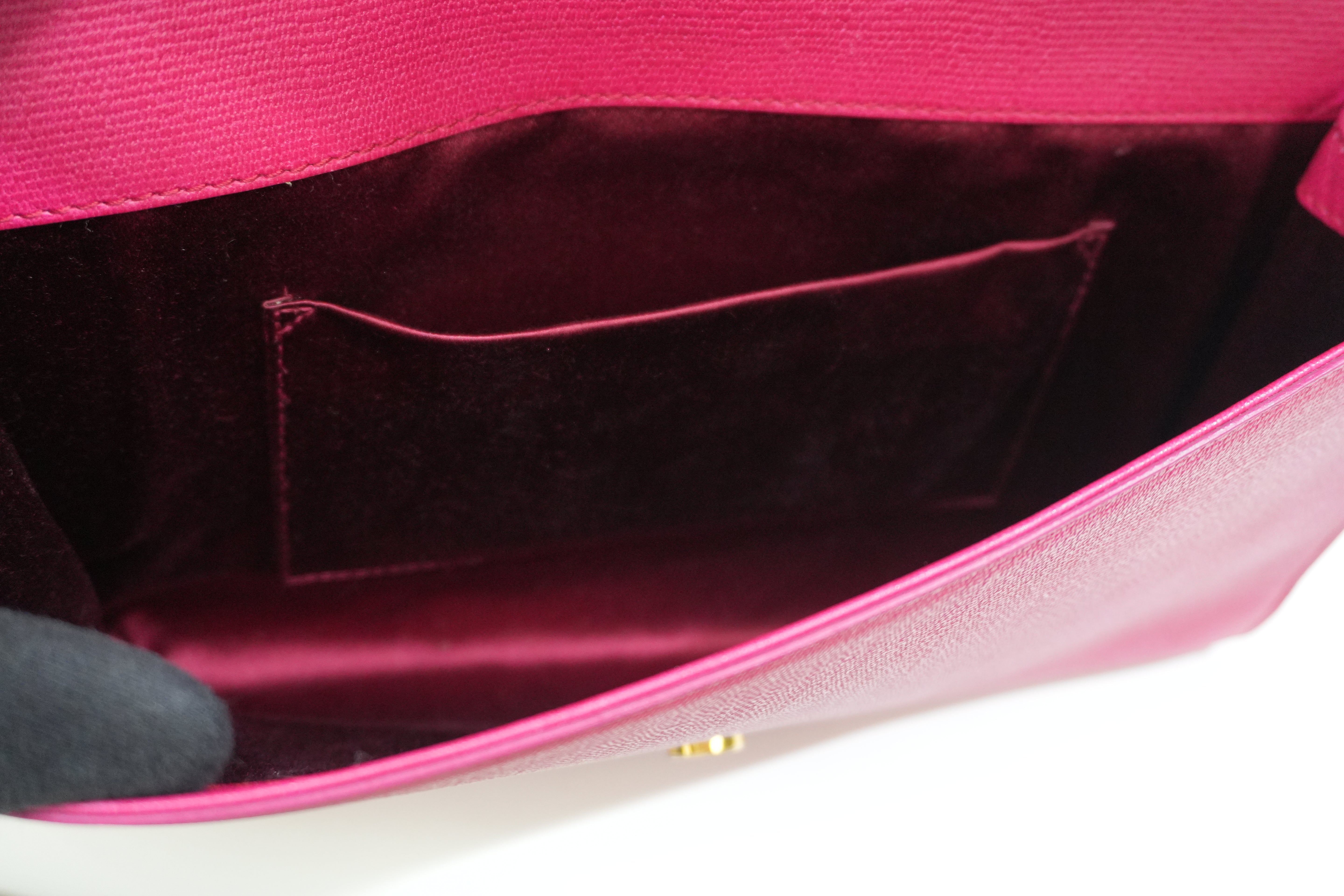 Pre-owned Saint-Laurent Leather Clutch Bag Pink