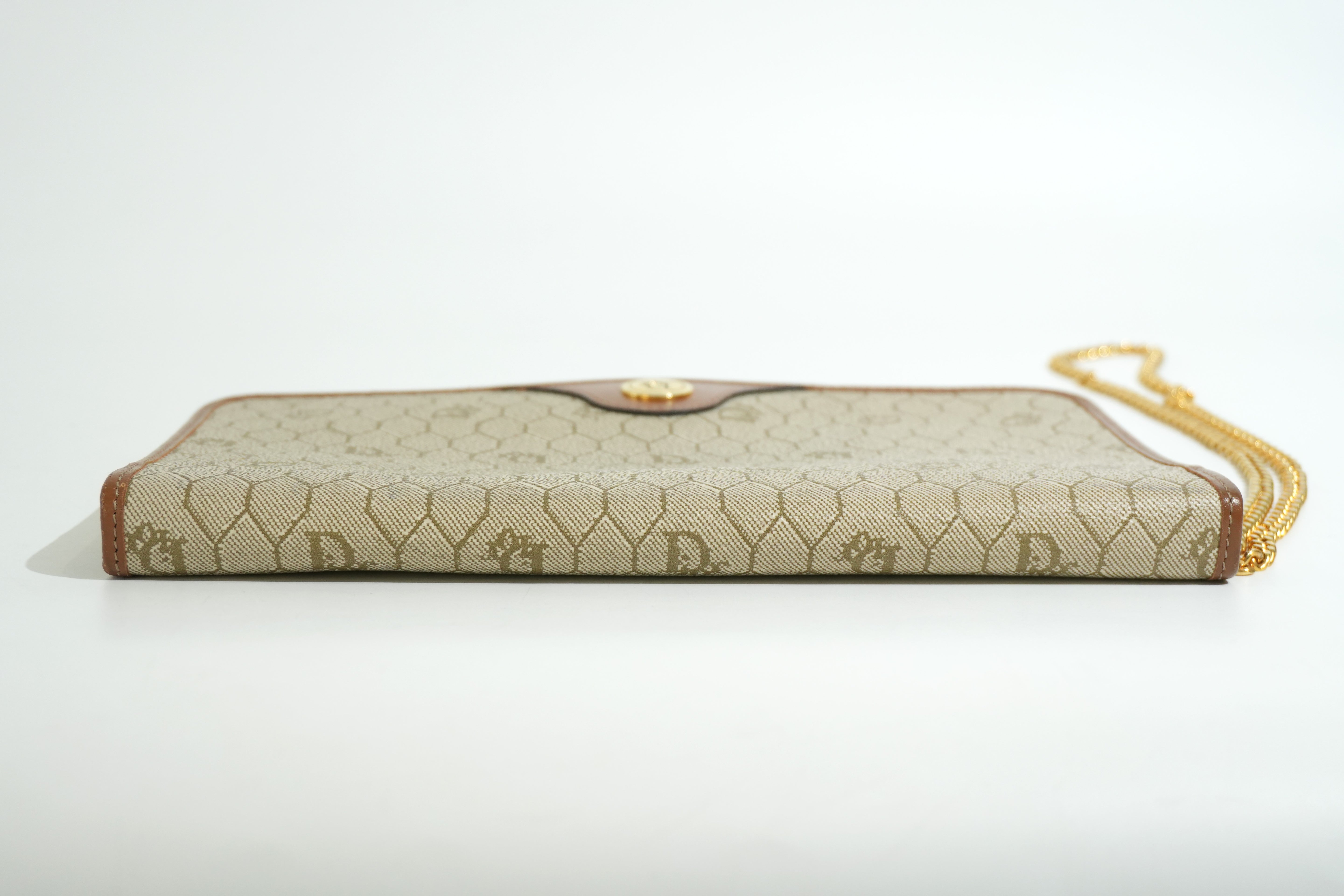 Pre-owned Dior Honeycomb Chain Shoulder Bag Brown