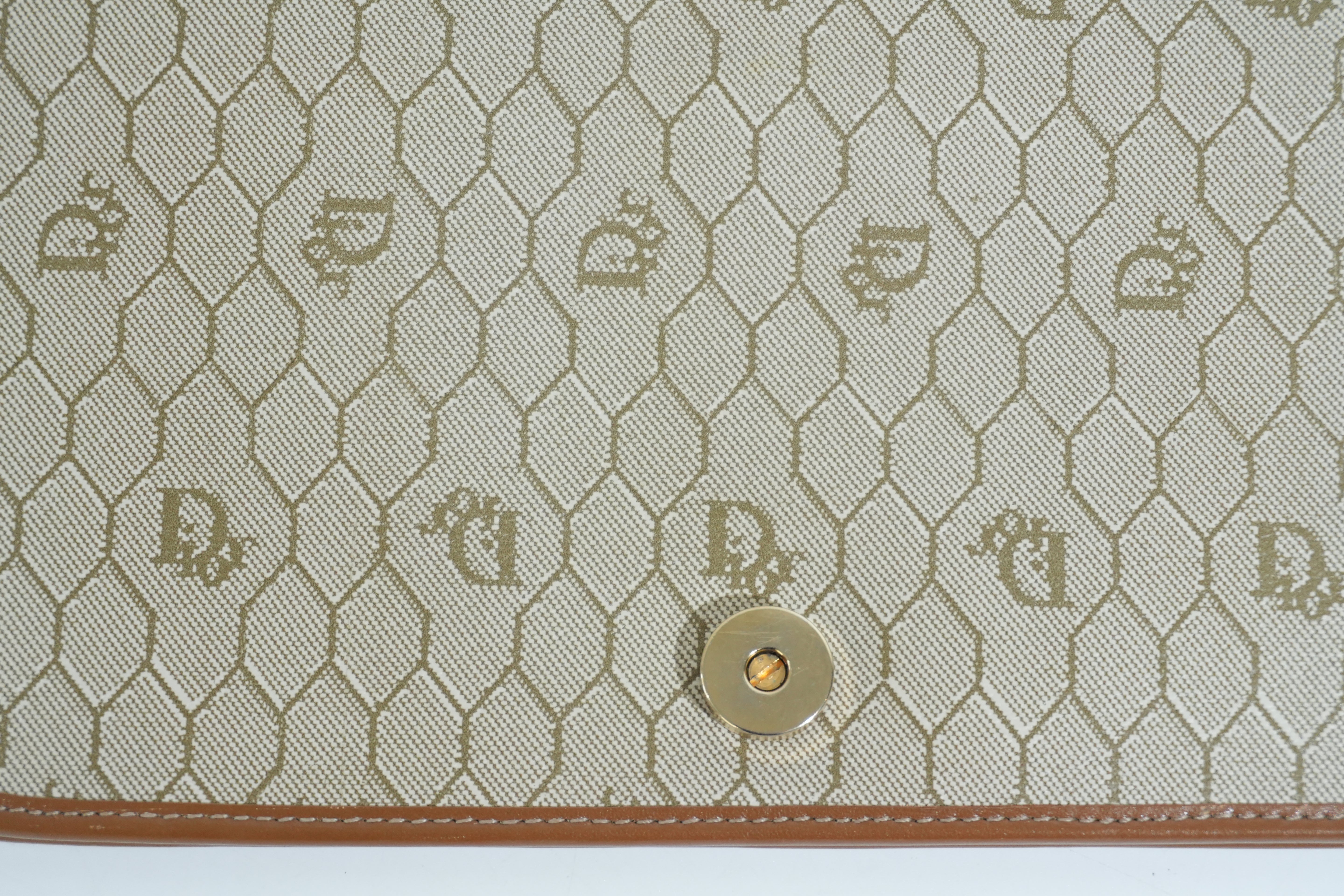 Pre-owned Dior Honeycomb Chain Shoulder Bag Brown