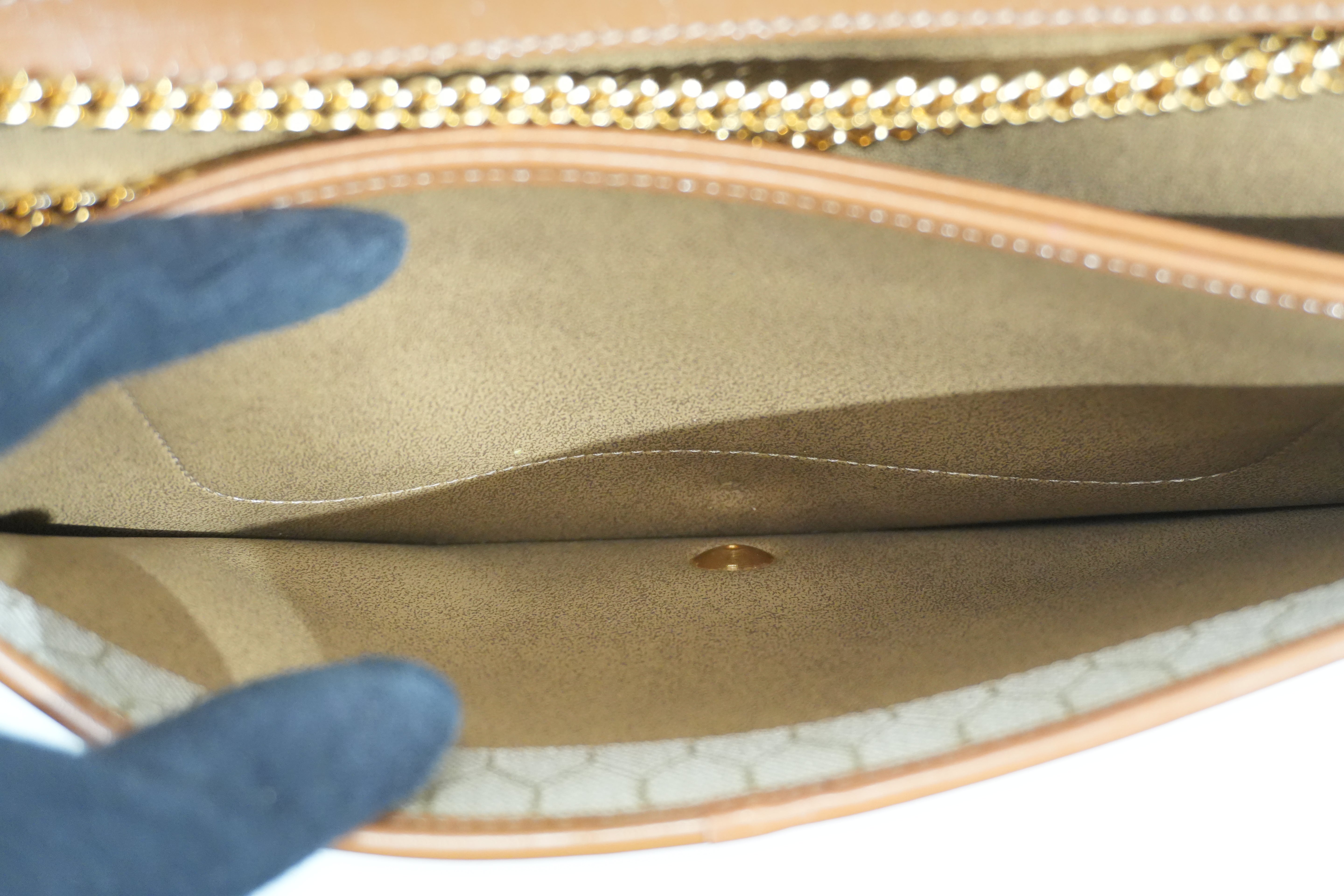 Pre-owned Dior Honeycomb Chain Shoulder Bag Brown