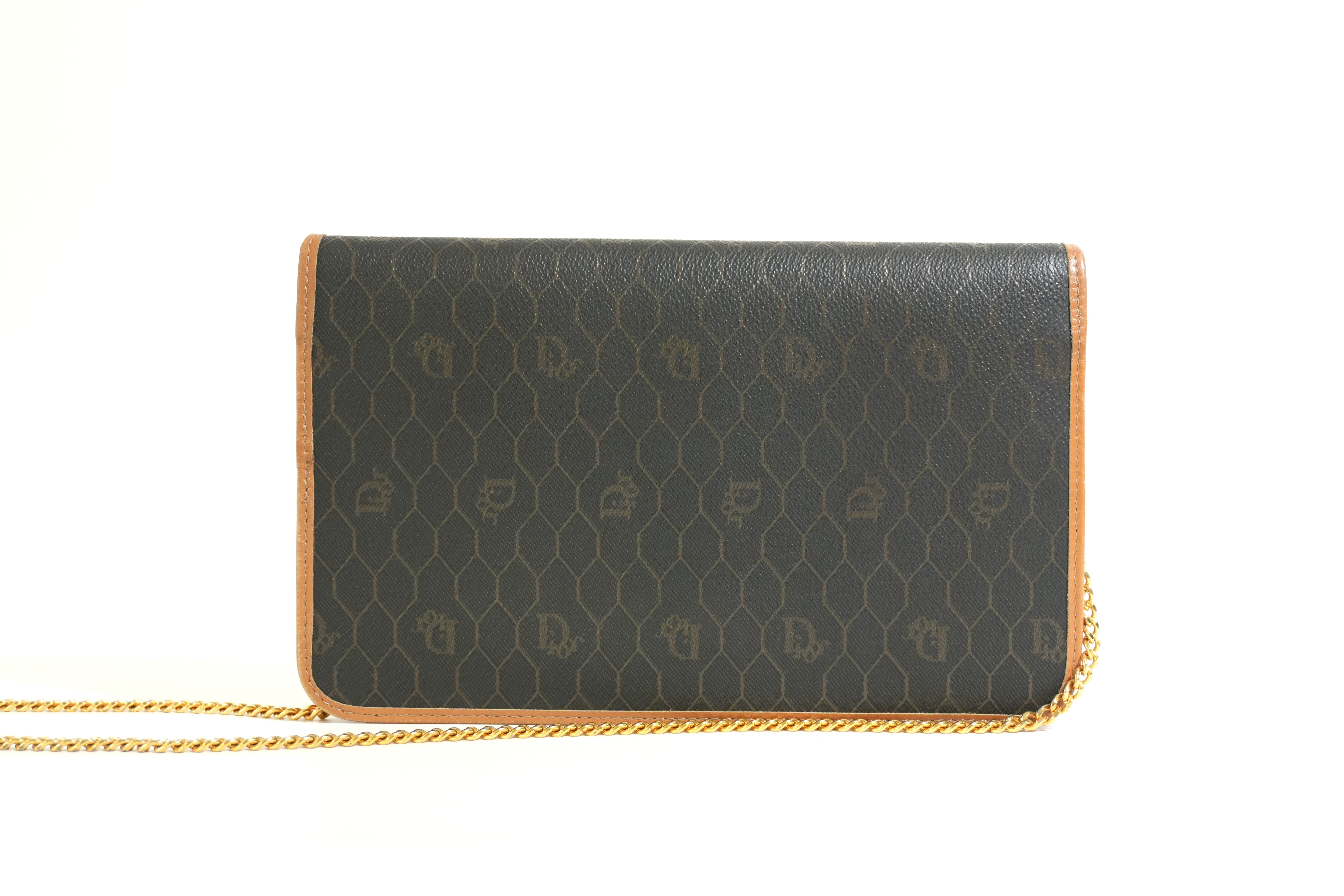 Pre-owned Dior Honeycomb Chain Shoulder Bag Black