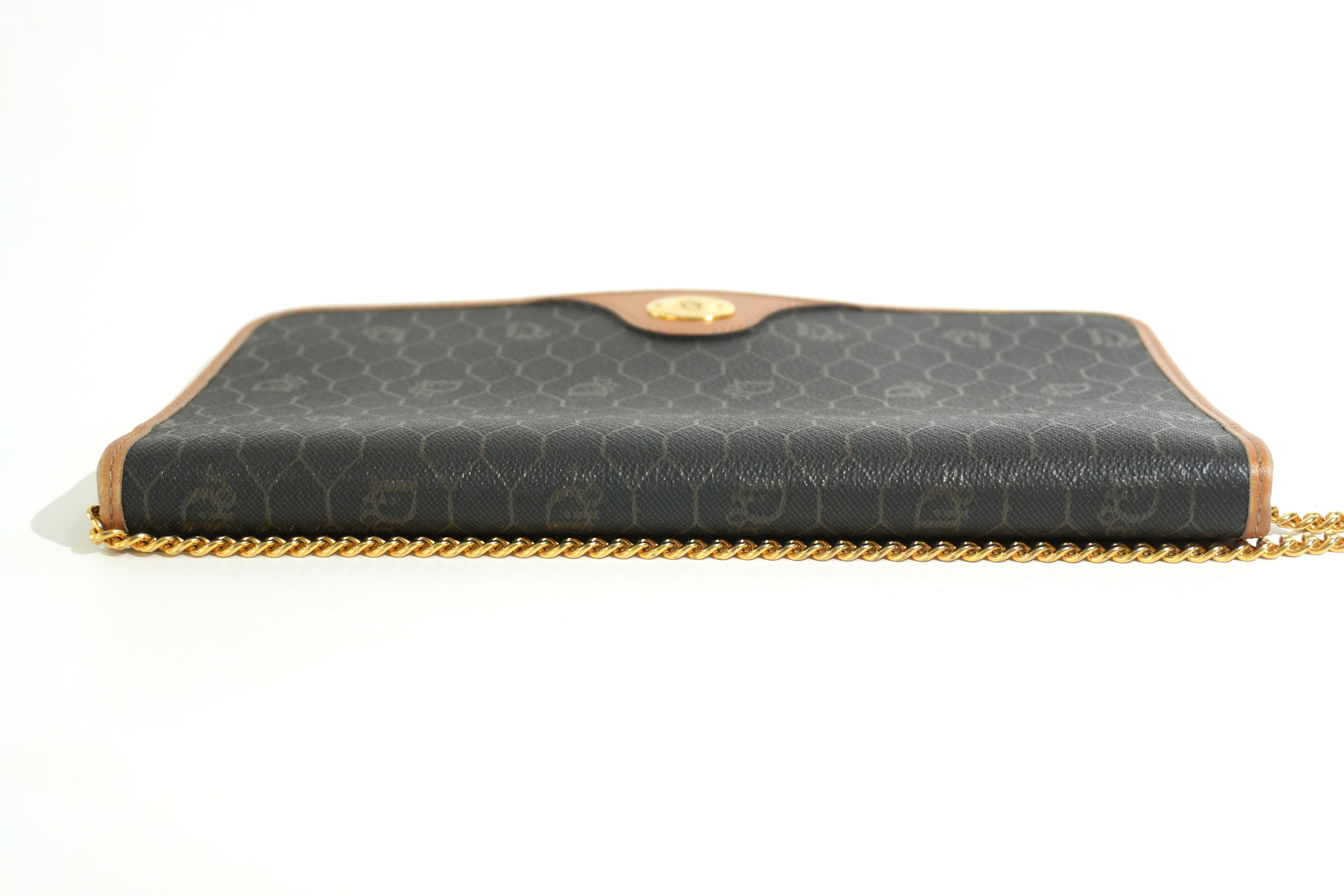 Pre-owned Dior Honeycomb Chain Shoulder Bag Black