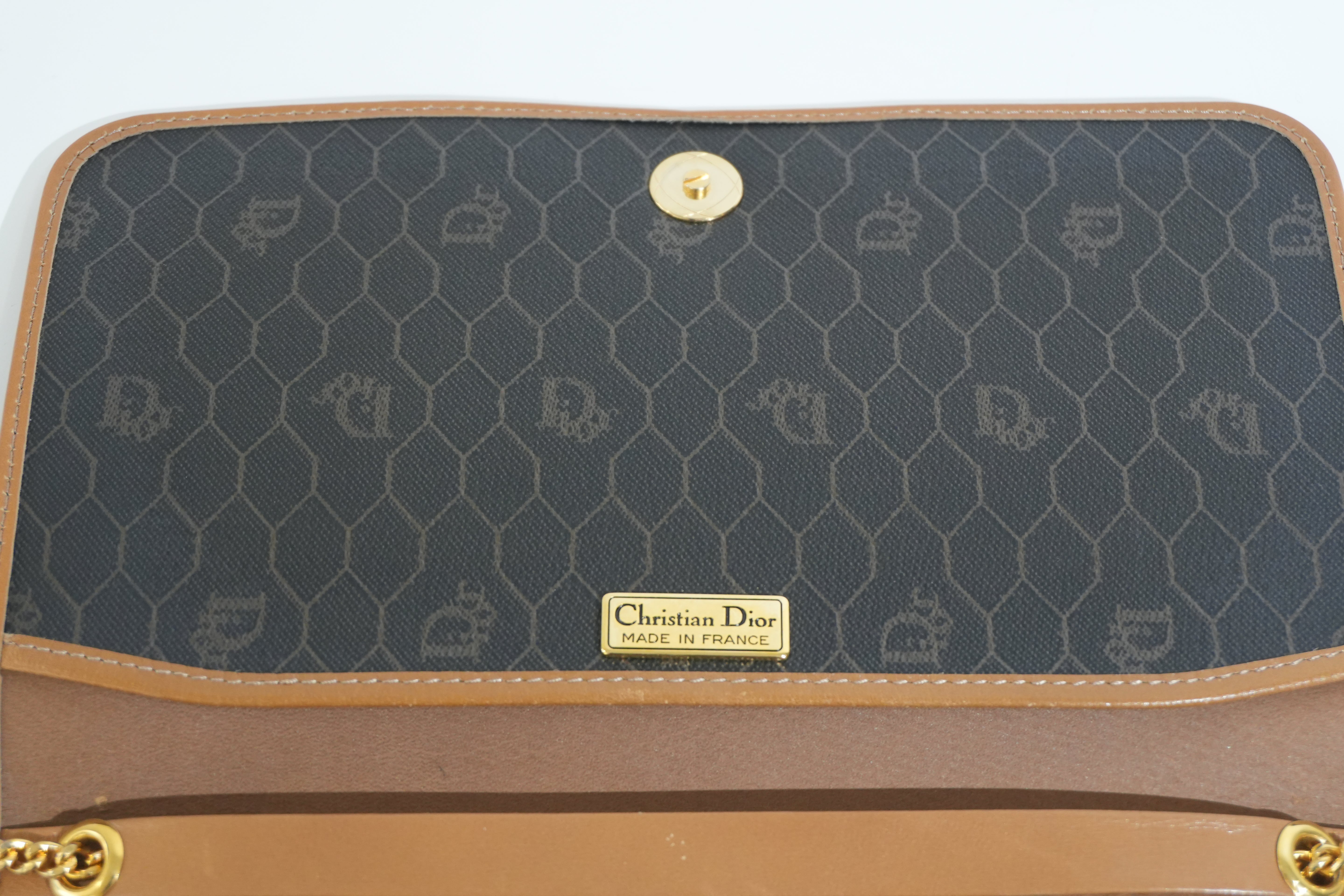 Pre-owned Dior Honeycomb Chain Shoulder Bag Black