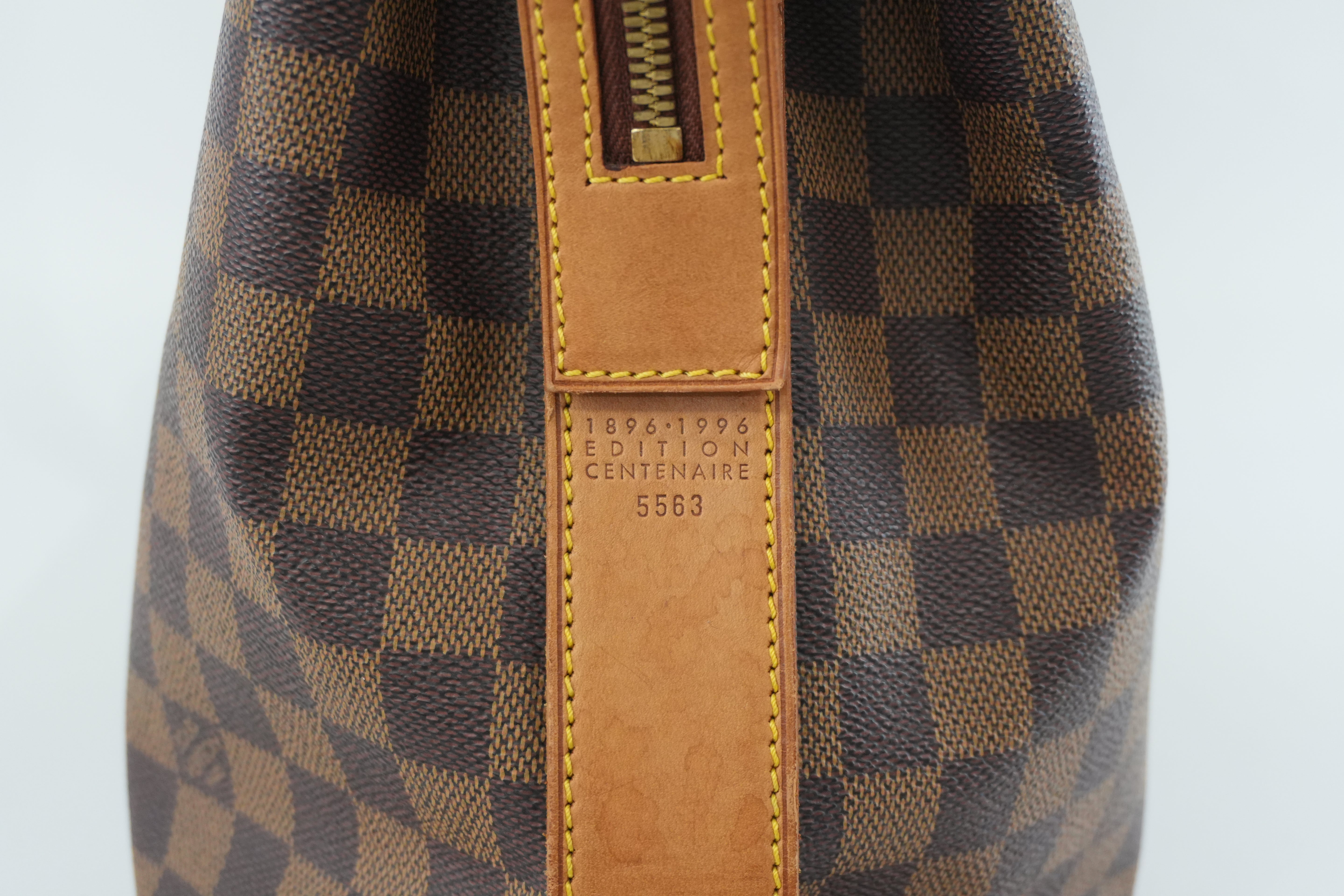 Pre-owned Louis Vuitton Damier Ebene Centenaire Columbine Shoulder Tote Bag